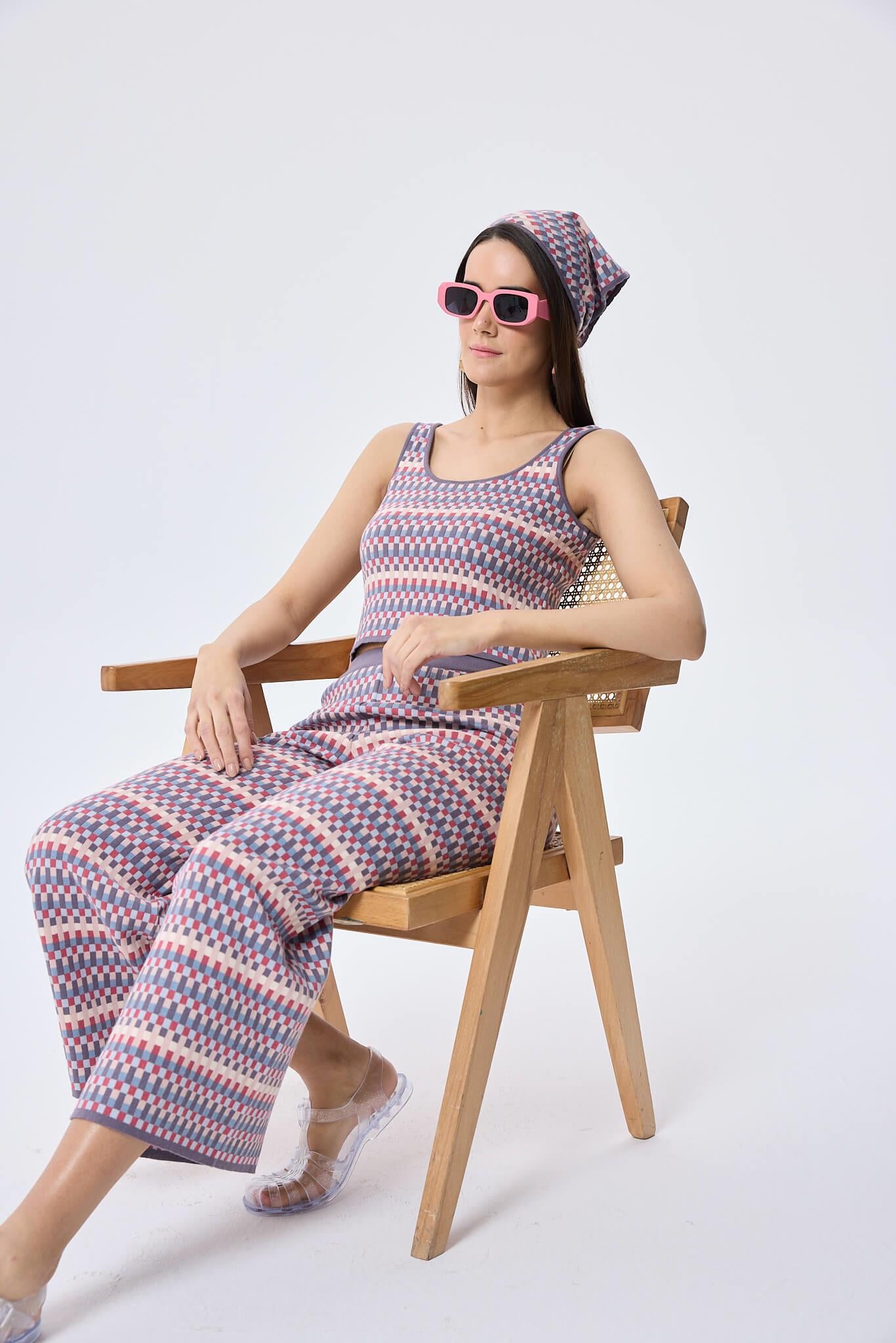 Peraluna-Isla, Jakarlı Organik Pamuk Triko Bandana Multi̇ Li̇la-Eşarp-5-Milagron.com