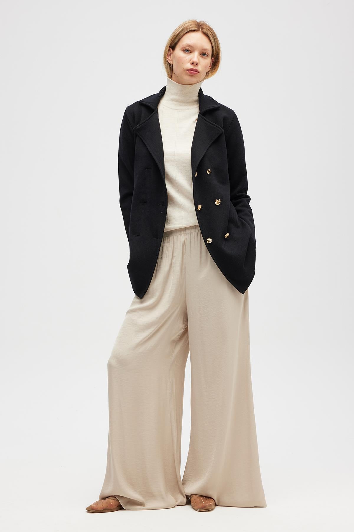 Peraluna-Jisha, Kadın örme Triko Blazer Ceket Siyah-Ceket-1-Milagron.com