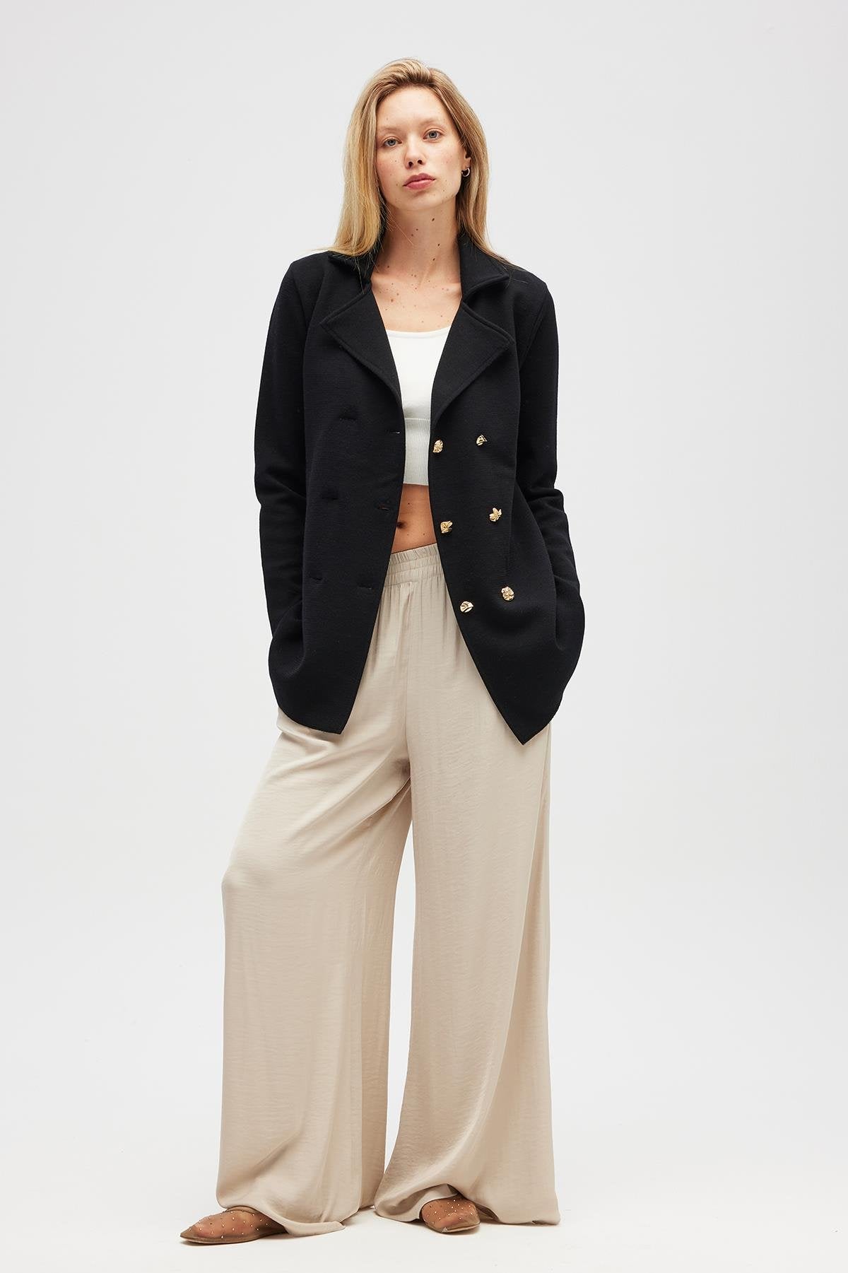 Peraluna-Jisha, Kadın örme Triko Blazer Ceket Siyah-Ceket-6-Milagron.com