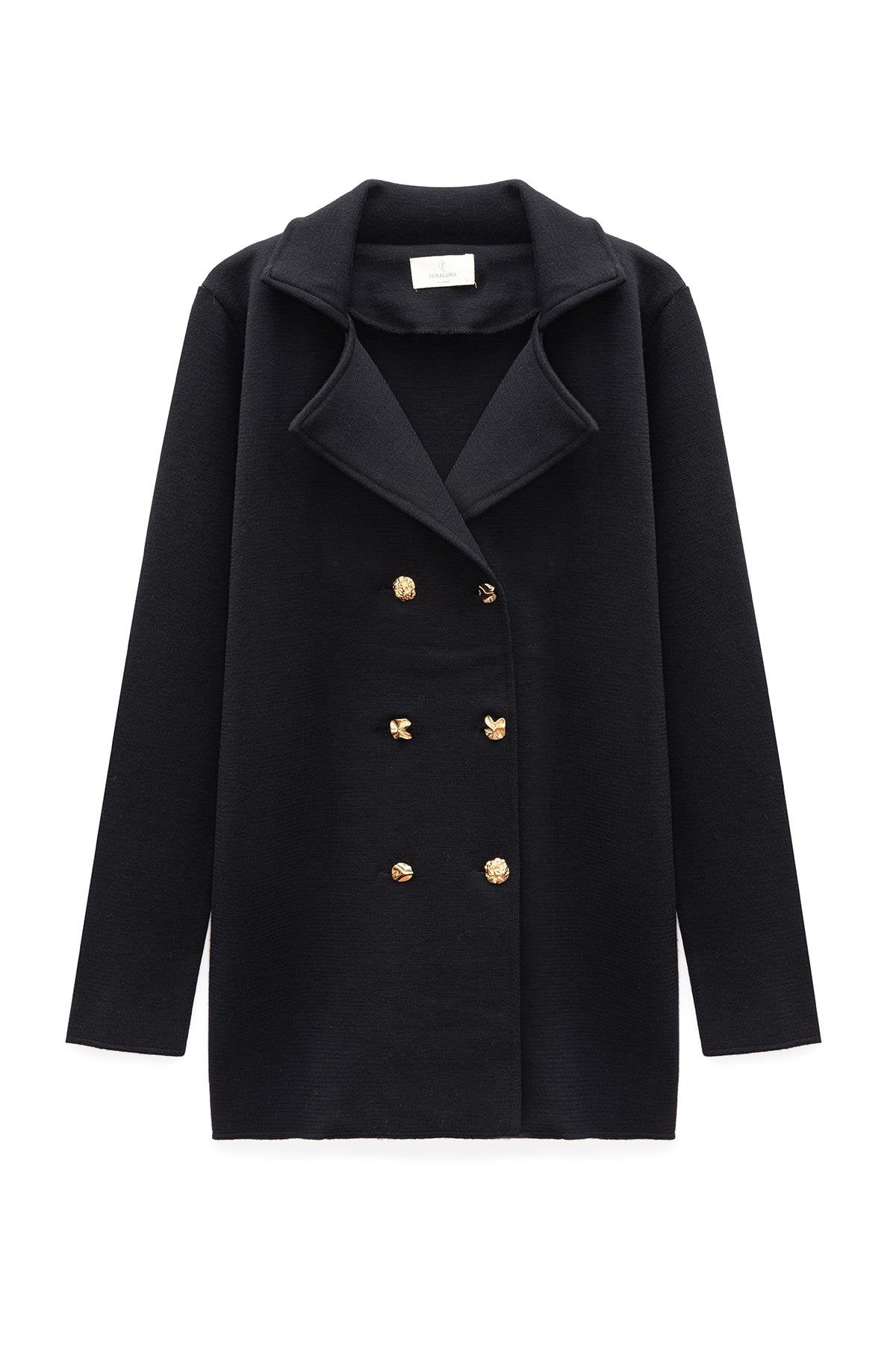 Peraluna-Jisha, Kadın örme Triko Blazer Ceket Siyah-Ceket-8-Milagron.com