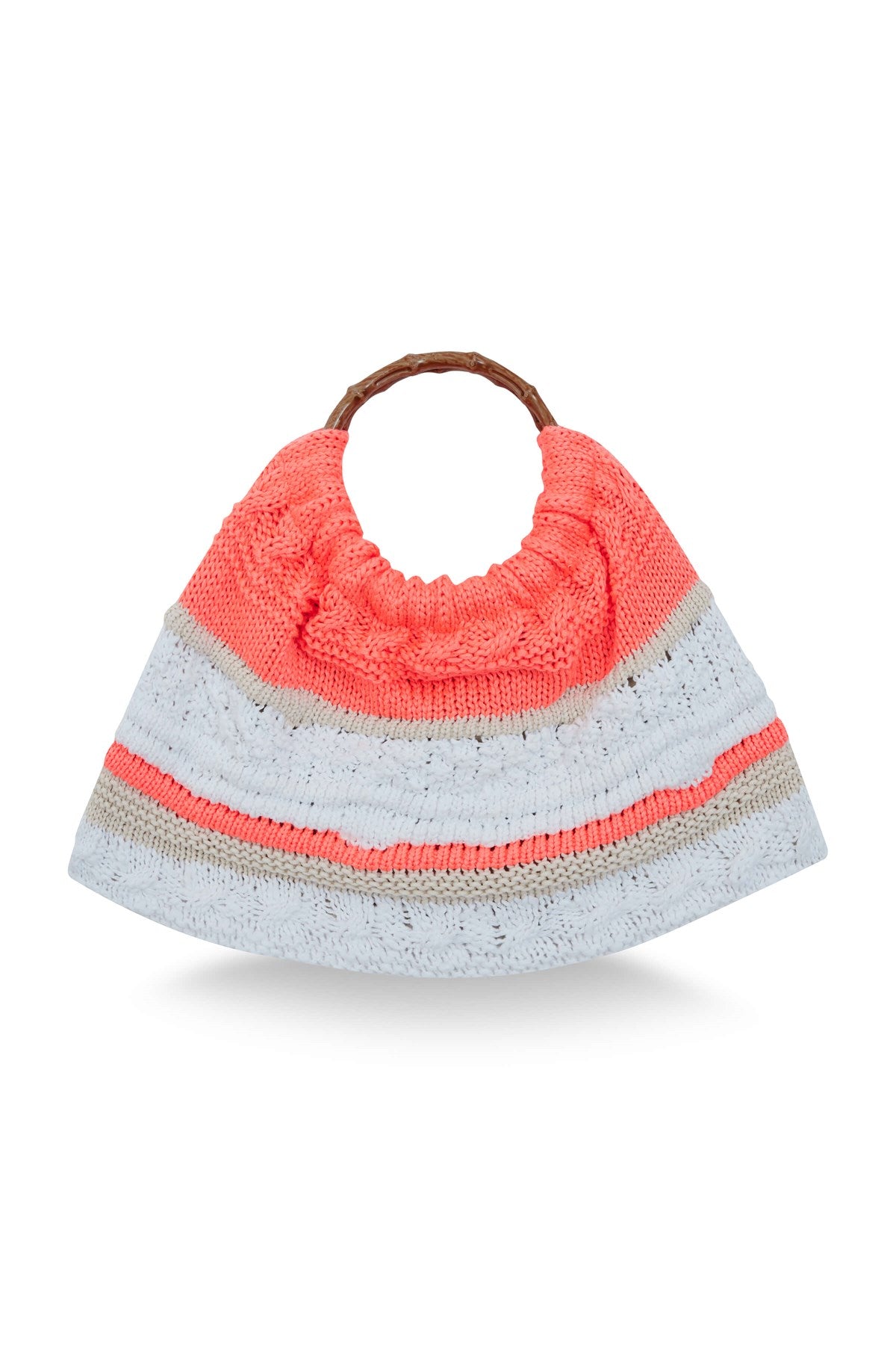 Peraluna-Joi̇ Bag Yuvarlak Saplı Yazlık Kadın Triko Çanta Neon Turuncu-El Çantası-6-Milagron.com