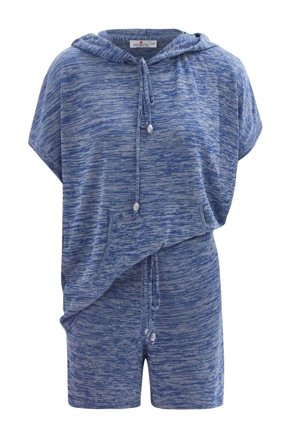 Peraluna-Kaira Blouse & Shorts Kapüşonlu Yazlık Kadın Triko Şort Takım-Şort-11-Milagron.com