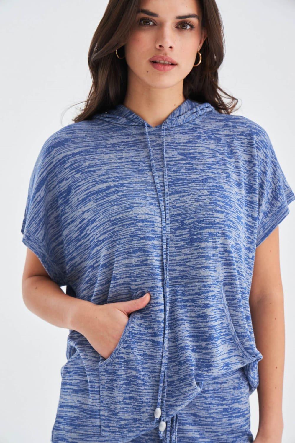 Peraluna-Kaira Blouse & Shorts Kapüşonlu Yazlık Kadın Triko Şort Takım-Şort-3-Milagron.com