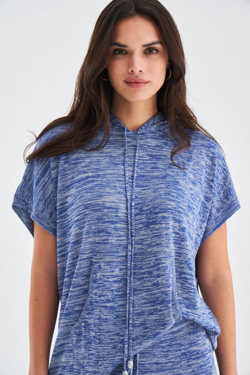 Peraluna-Kaira Blouse & Shorts Kapüşonlu Yazlık Kadın Triko Şort Takım-Şort-5-Milagron.com