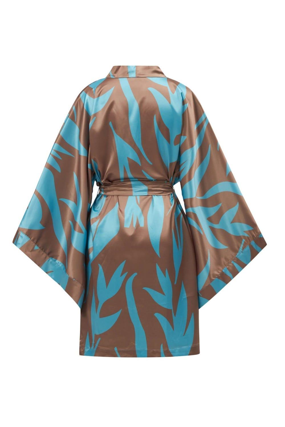 Peraluna-Kali̇nda Kimono Desenli 90 Cm Saten Yazlık Kadın Kimono-Kimono-8-Milagron.com