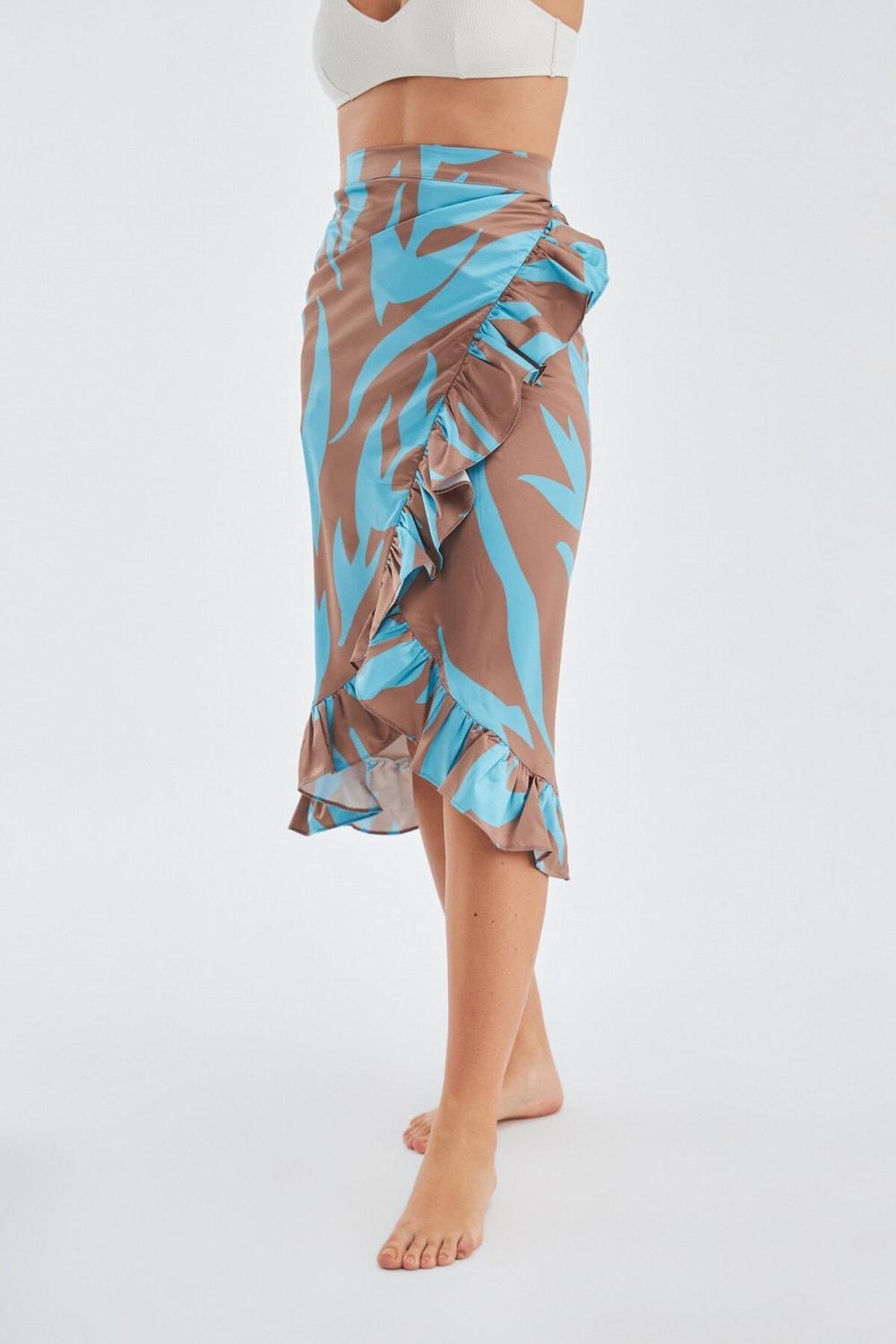 Peraluna-Kali̇nda Ski̇rt Desenli Mat Dokulu Yazlık Fırfırlı Kadın Pareo Etek-Pareo & Bandana-6-Milagron.com