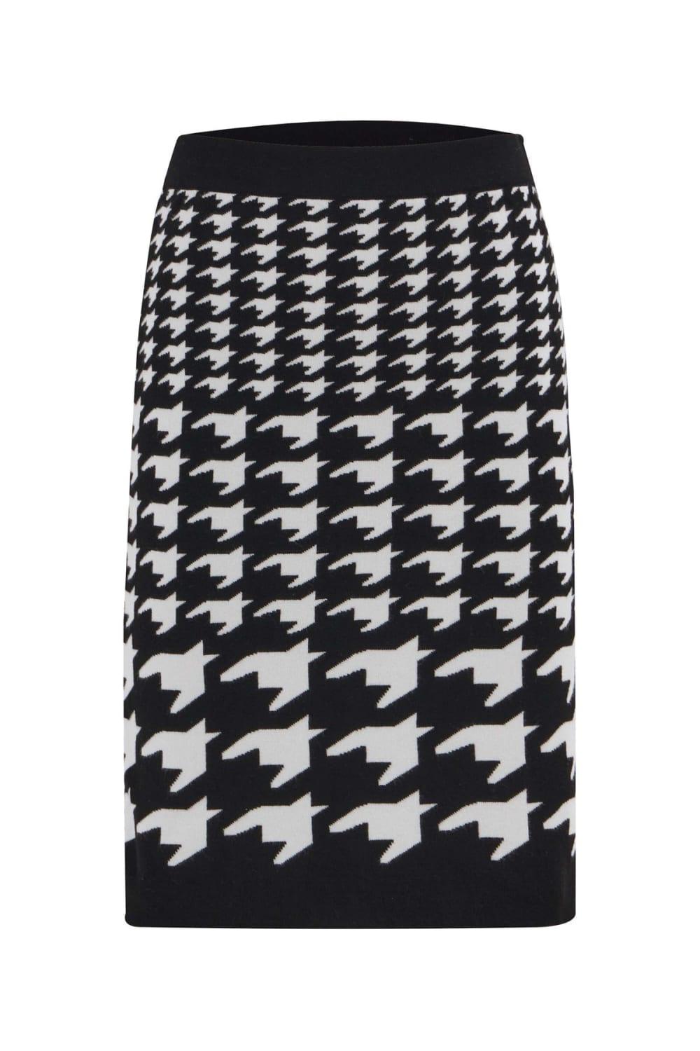 Peraluna-Kazayağı Desen Dar Kesim Mini Kadın Triko Etek-Etek-6-Milagron.com