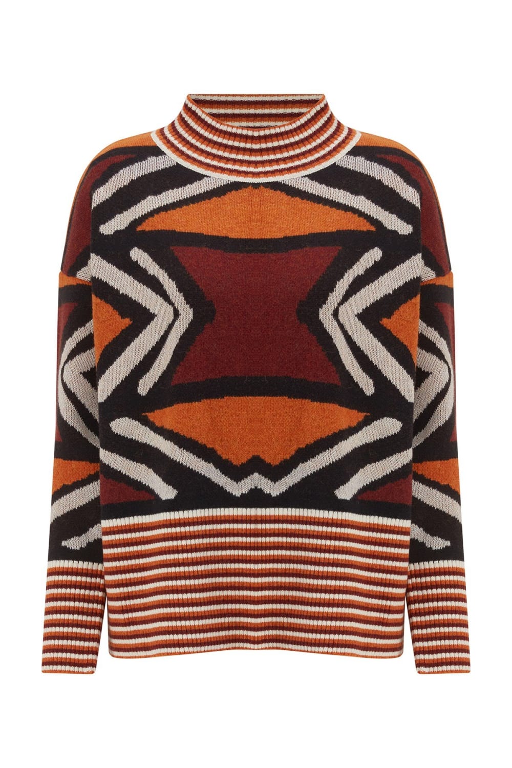 Peraluna-Kenda Pullover Etnik Jakar Desenli Yünlü Krop Kadın Triko Kazak-Kazak & Triko-9-Milagron.com