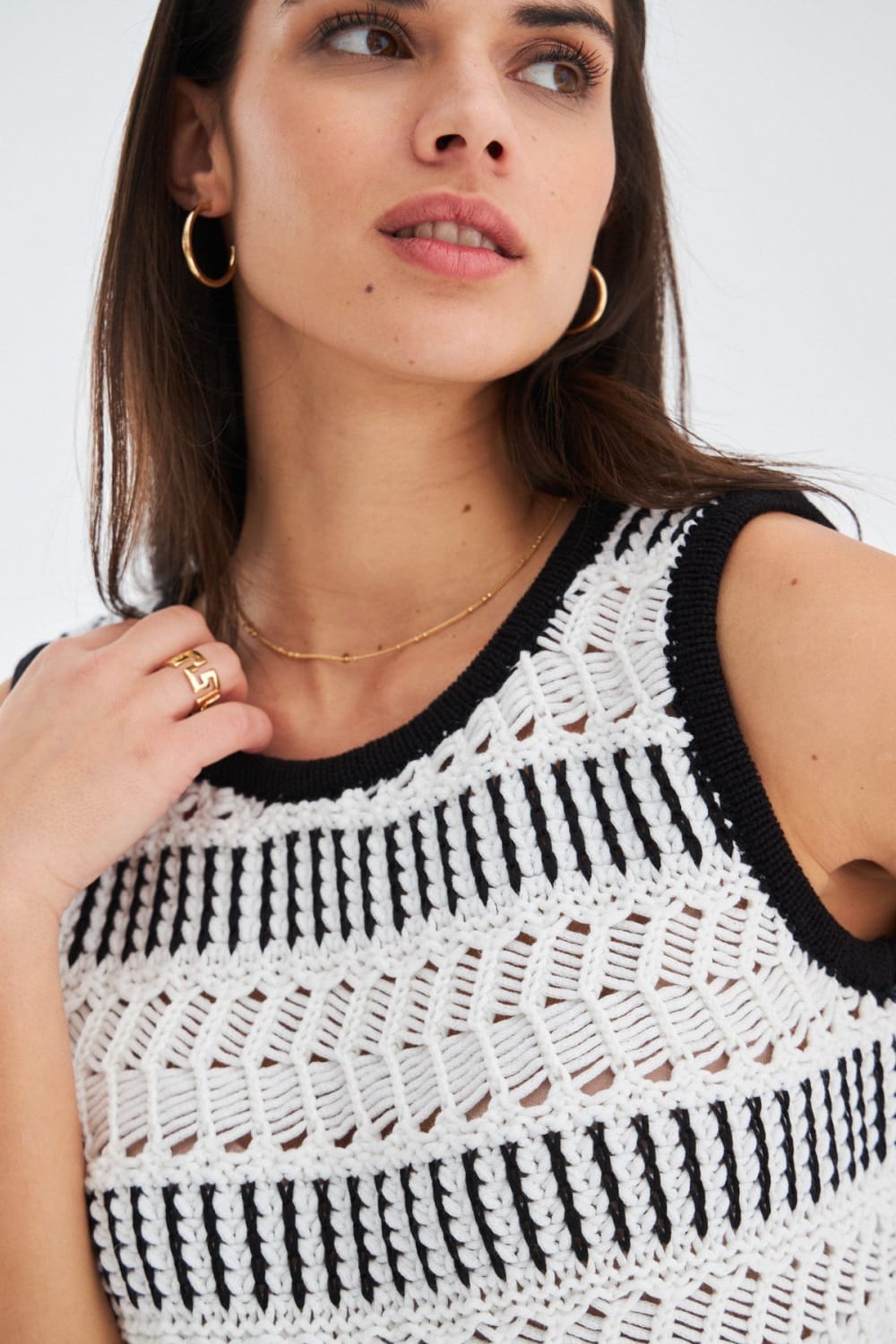 Peraluna-Kiyo Blouse Püskül Detaylı Kolsuz Yazlık Kadın Triko Bluz -Bluz-12-Milagron.com