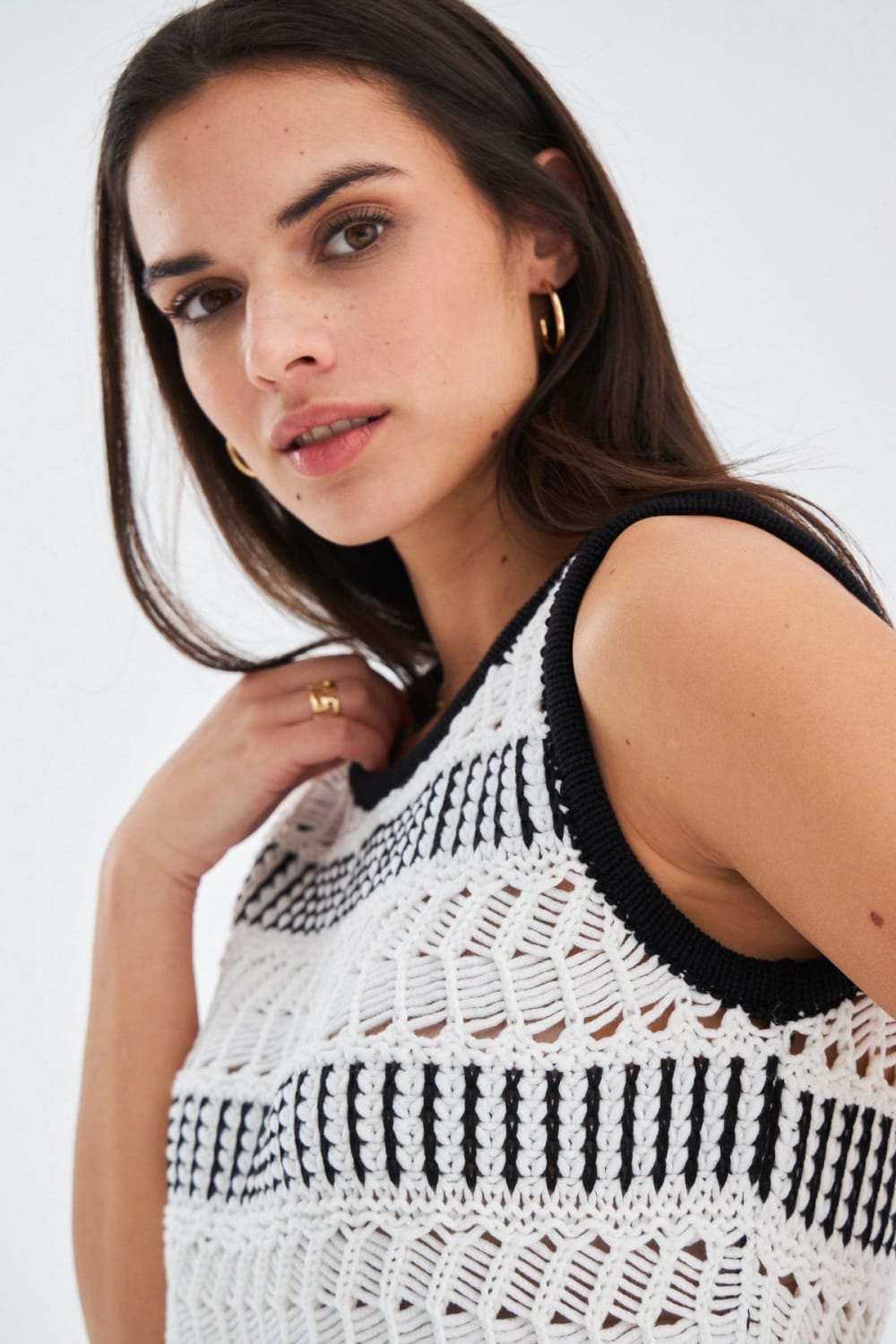 Peraluna-Kiyo Blouse Püskül Detaylı Kolsuz Yazlık Kadın Triko Bluz -Bluz-14-Milagron.com