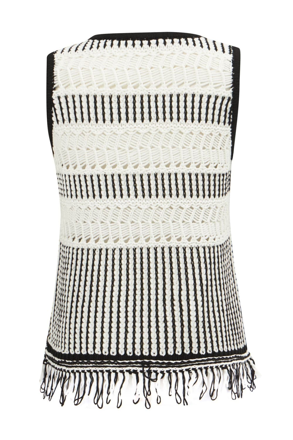 Peraluna-Kiyo Blouse Püskül Detaylı Kolsuz Yazlık Kadın Triko Bluz -Bluz-19-Milagron.com