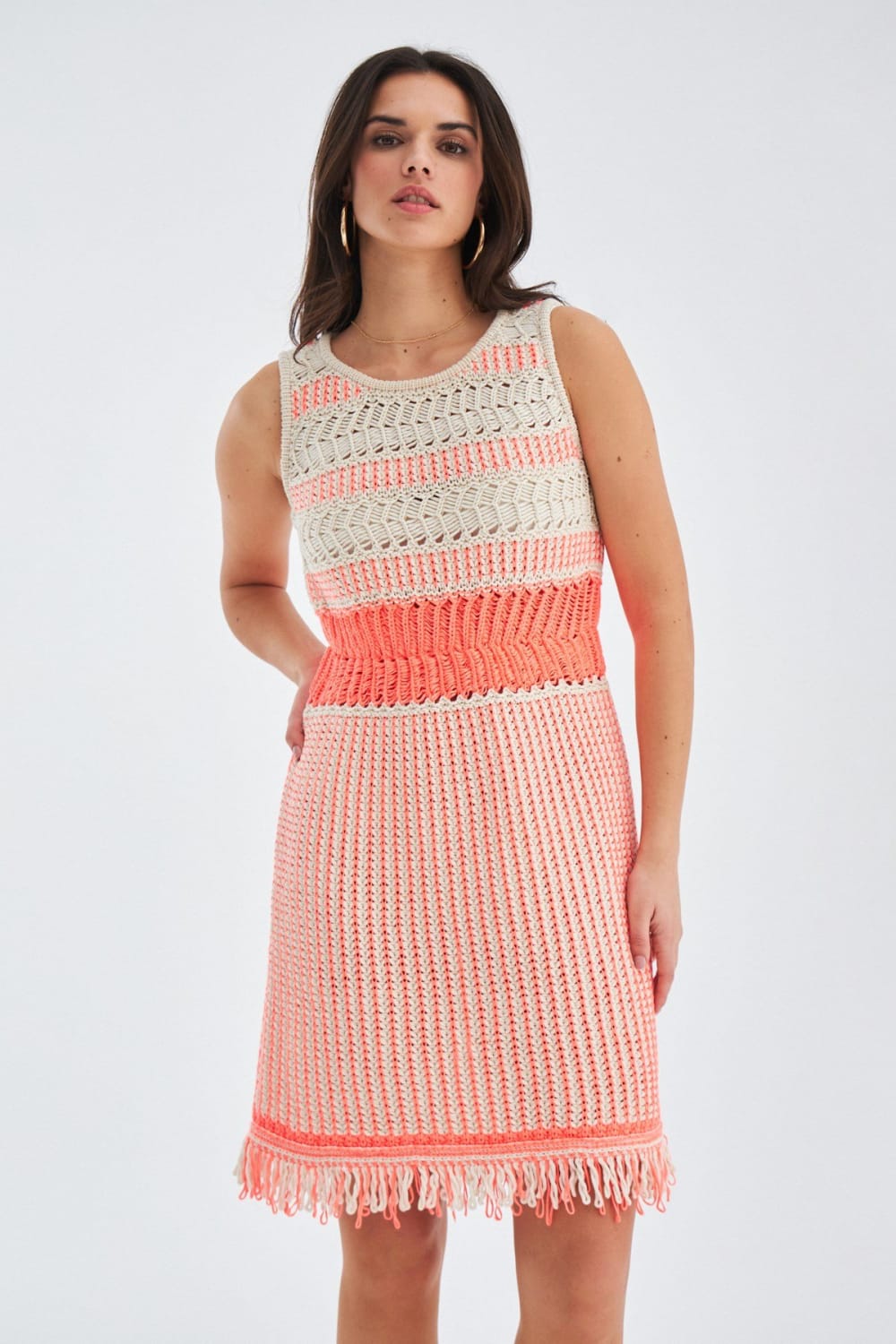 Peraluna-Ki̇yo Dress Kolsuz Pamuklu Diz Hizası Yazlık Kadın Elbise-Elbise-1-Milagron.com