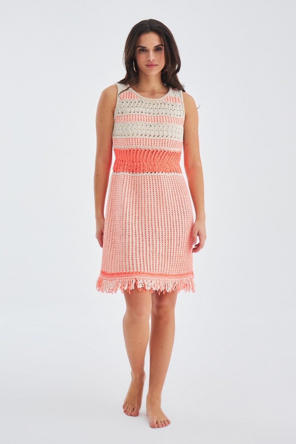 Peraluna-Ki̇yo Dress Kolsuz Pamuklu Diz Hizası Yazlık Kadın Elbise-Elbise-2-Milagron.com