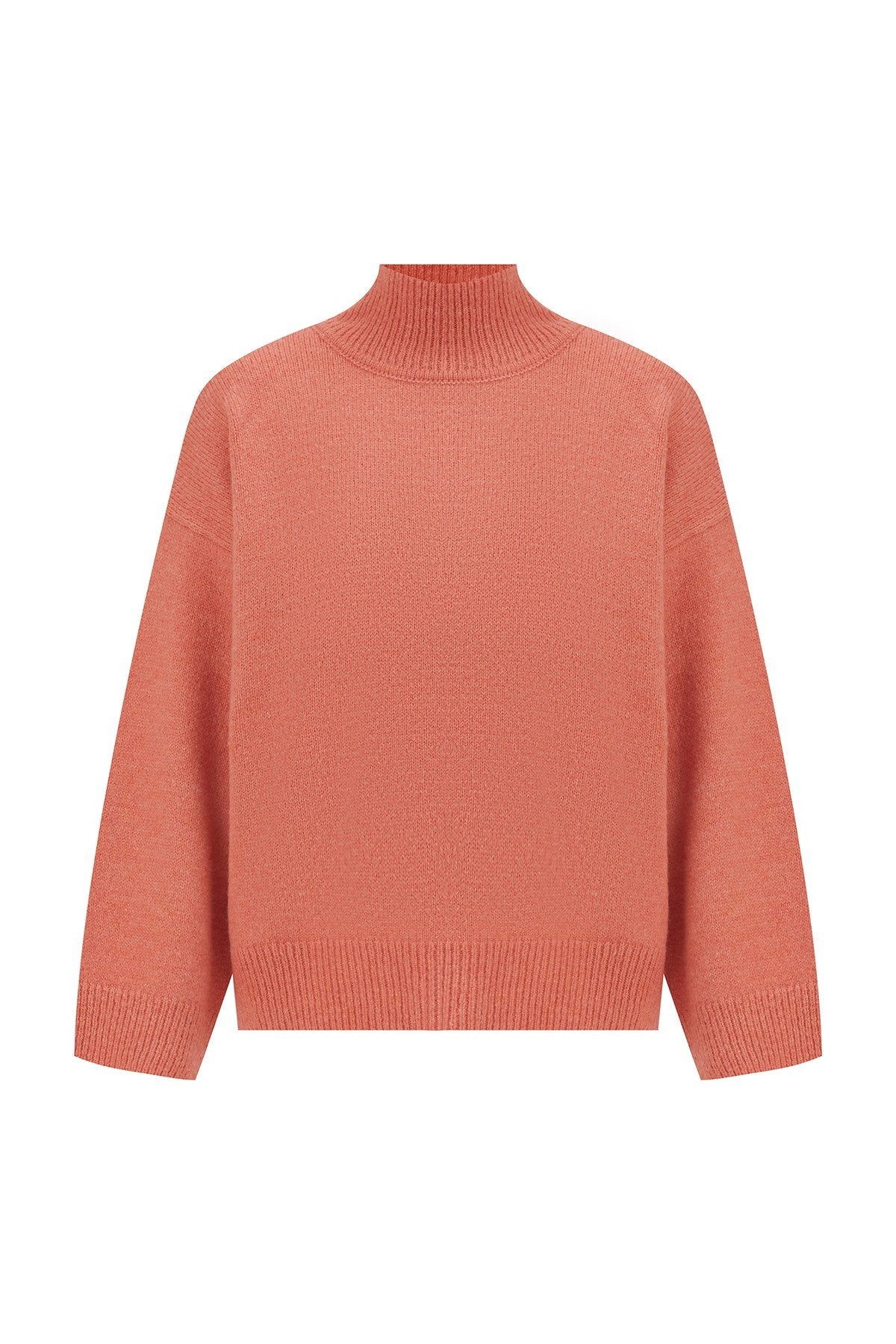 Peraluna-Macumba Pullover Balıkçı Yaka Yumuşak Dokulu Kadın Triko Kazak Koral-Kazak & Triko-9-Milagron.com