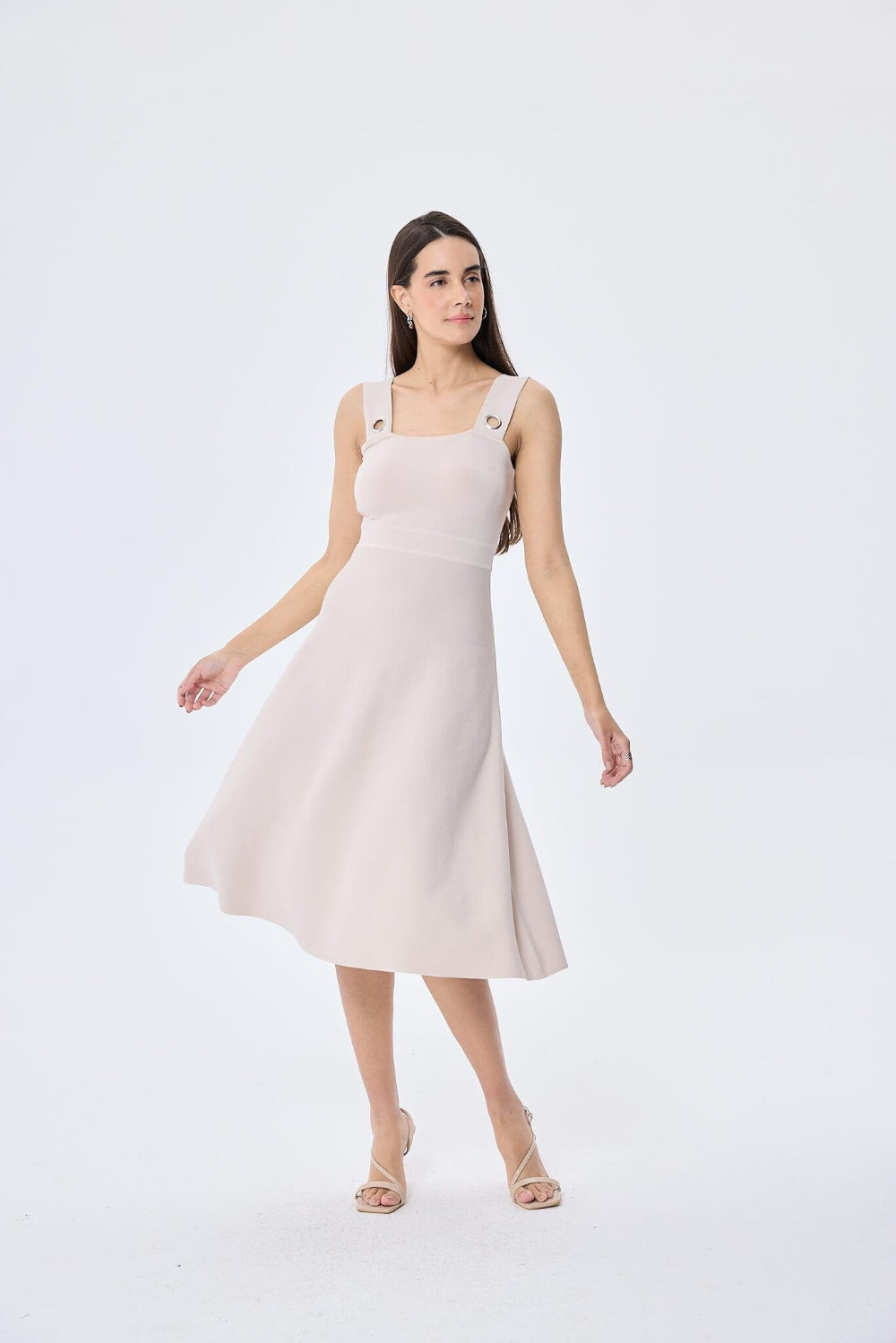 Peraluna-Madison Kadın Yazlık Rayon Triko Elbise Taş-Elbise-1-Milagron.com