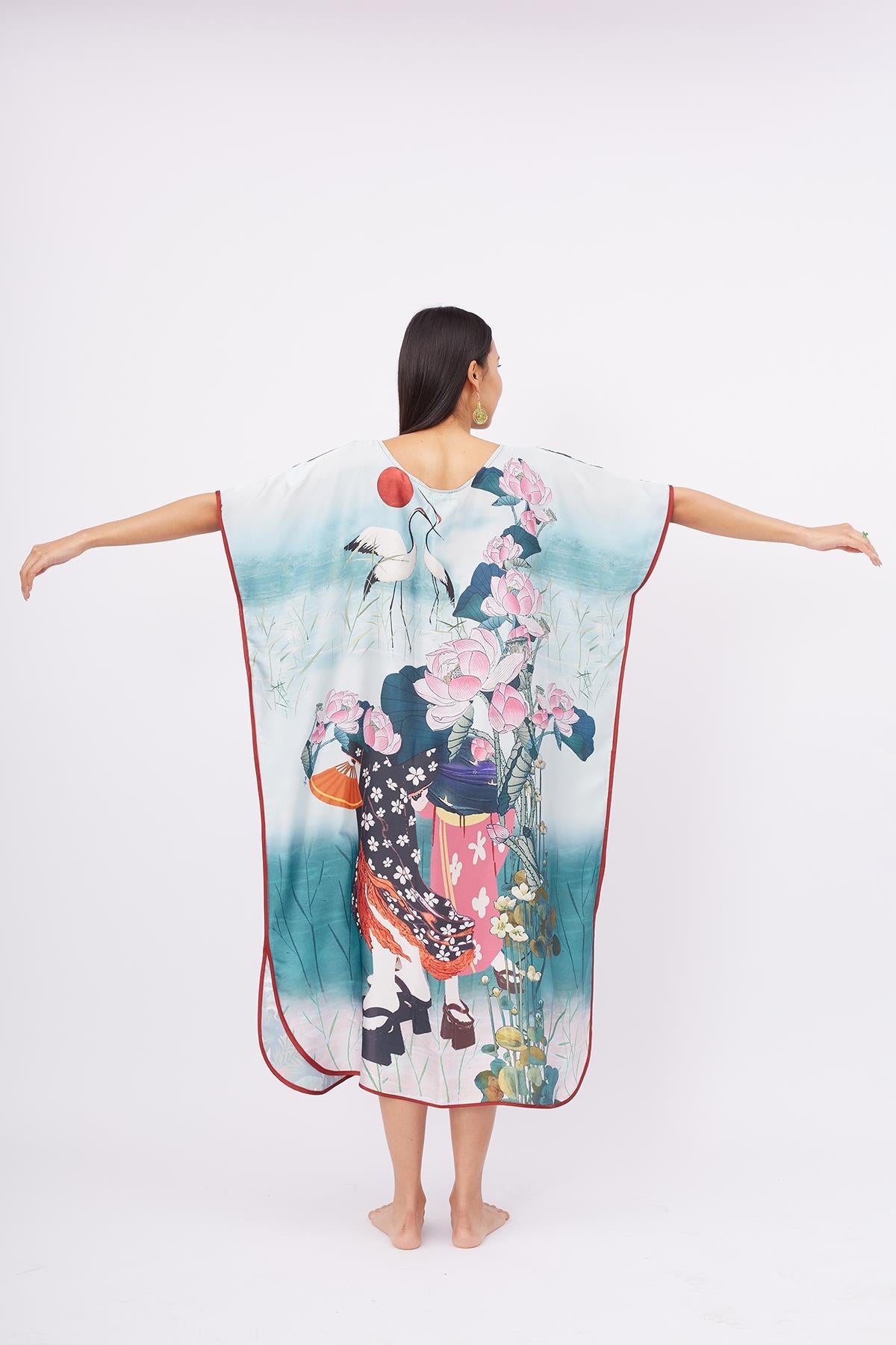 Peraluna-Magic Moments Long Dress Anne Kız Baskılı 130 Cm Uzun Saten Kolsuz Elbise-Elbise-7-Milagron.com