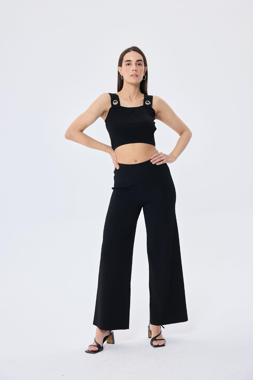 Peraluna-Martha, Düz örgü, Geniş Askılı Kadın Rayon Triko Bralet Si̇yah-Bralet-1-Milagron.com