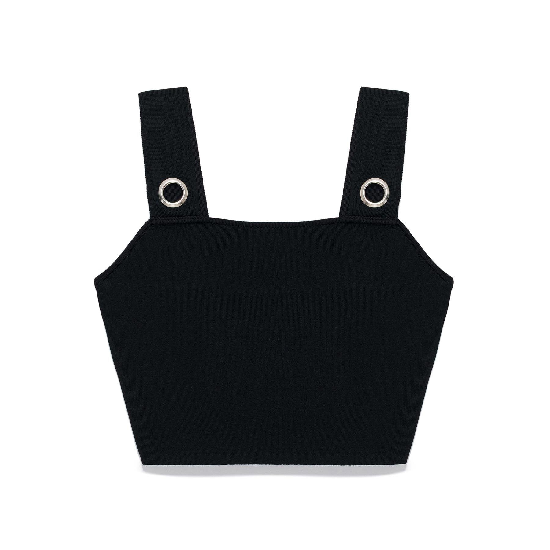 Peraluna-Martha, Düz örgü, Geniş Askılı Kadın Rayon Triko Bralet Si̇yah-Bralet-8-Milagron.com