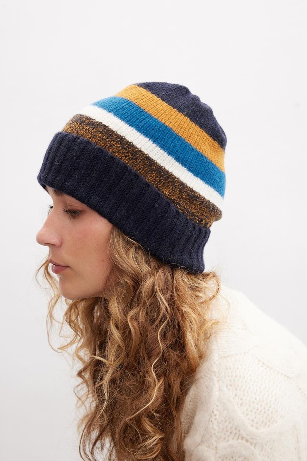 Peraluna-Melody Beanie Çizgili Bere Triko Şapka Multi-Bere-3-Milagron.com
