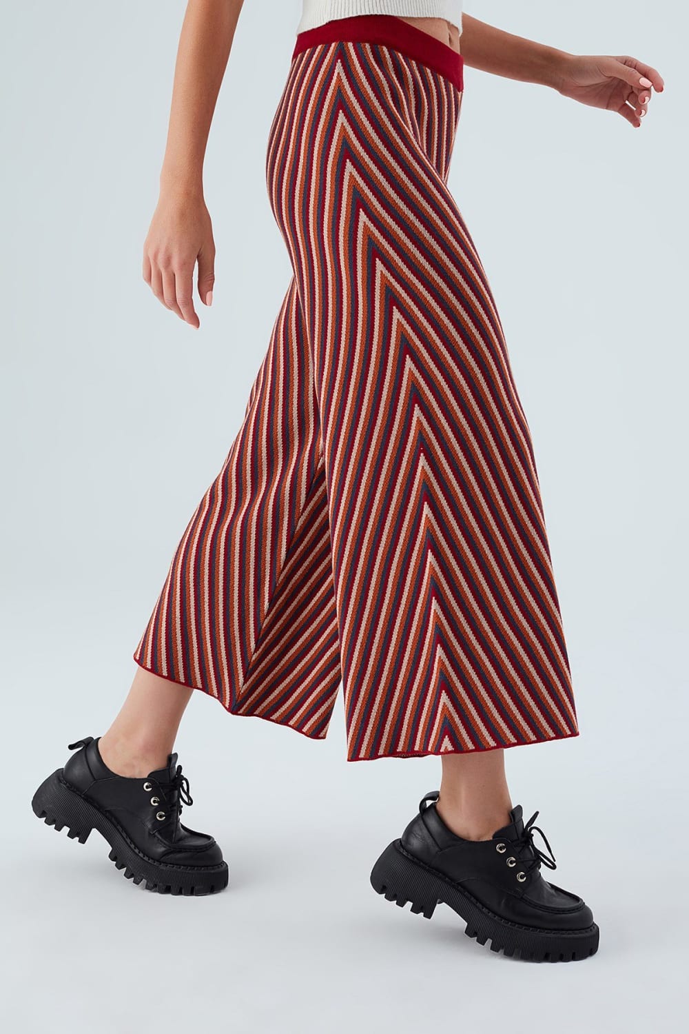 Peraluna-Mentha Trouser Etnik Jakar Çizgili Kadın Triko Pantolon -Pantolon-6-Milagron.com