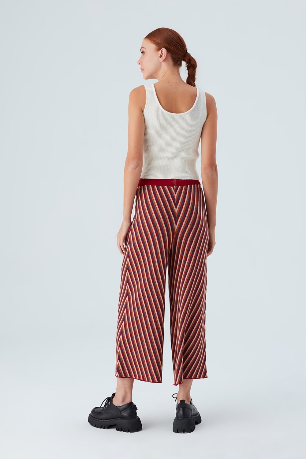 Peraluna-Mentha Trouser Etnik Jakar Çizgili Kadın Triko Pantolon -Pantolon-8-Milagron.com