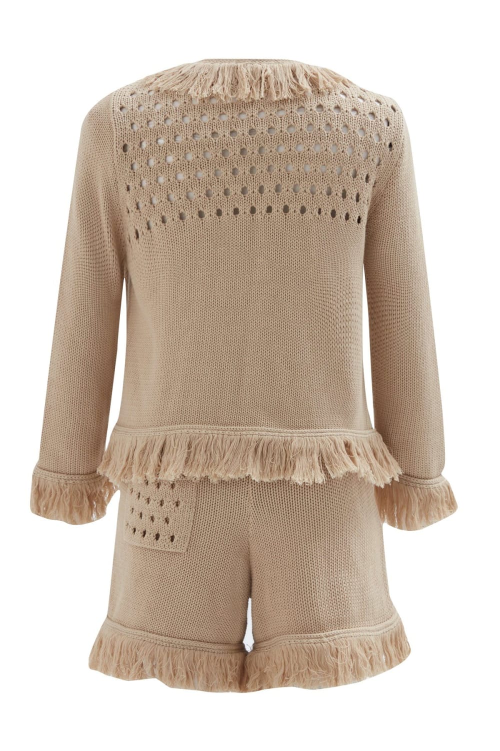 Peraluna-Miyoki̇ Cardigan & Shorts Mevsimlik Pamuklu Kadın Triko Takım Şort-Şort-11-Milagron.com