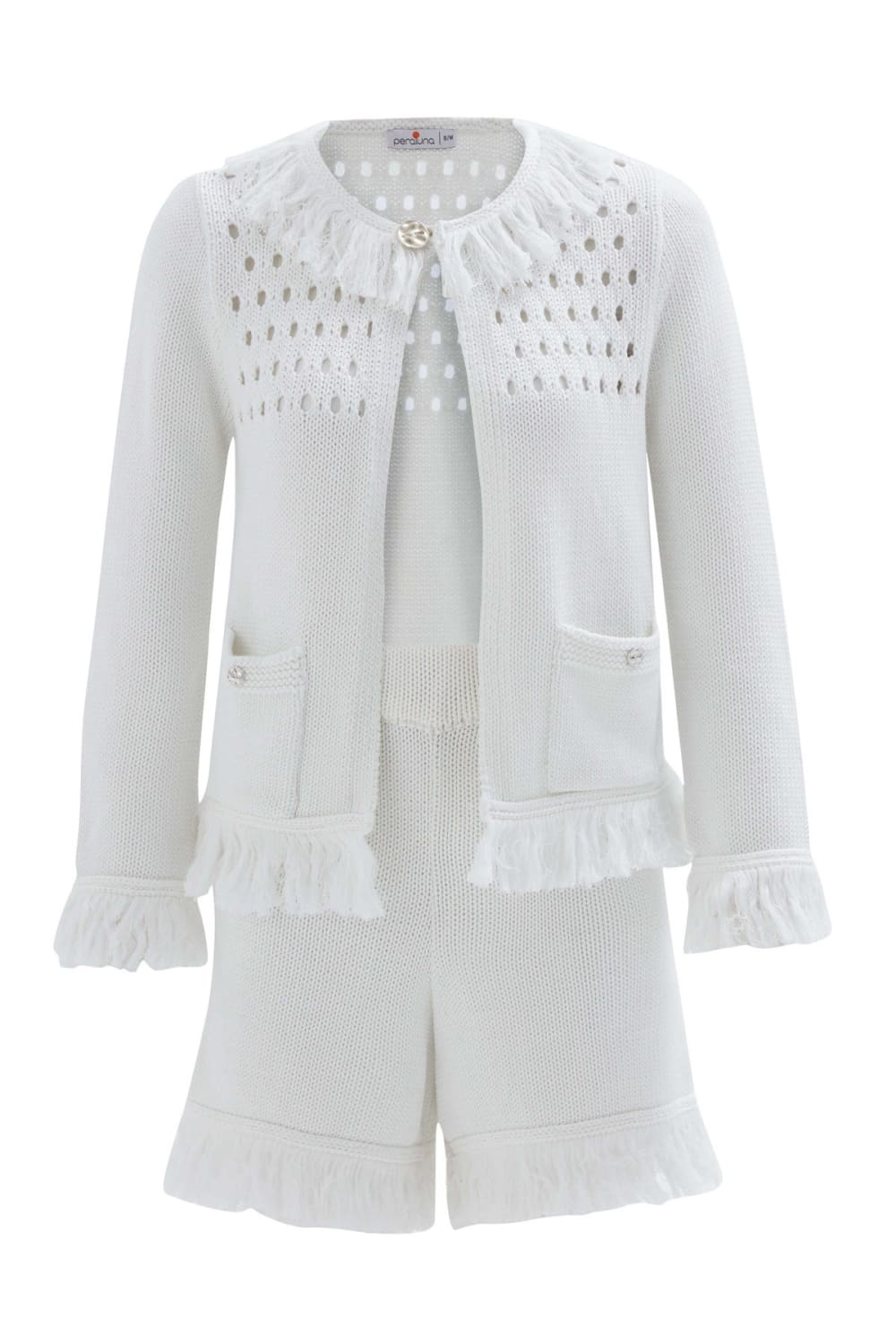 Peraluna-Miyoki̇ Cardigan & Shorts Mevsimlik Pamuklu Kadın Triko Takım Şort-Şort-16-Milagron.com