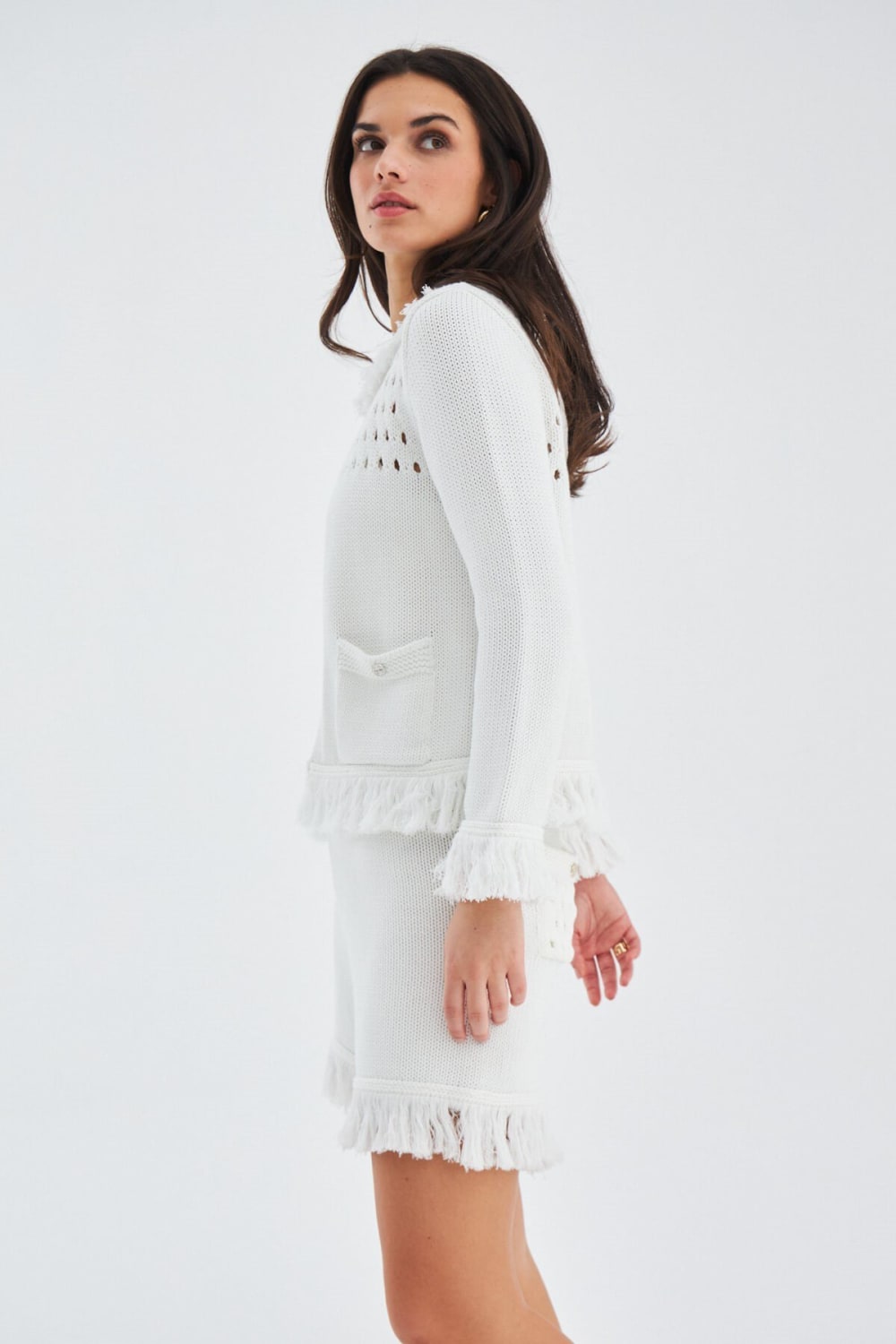 Peraluna-Miyoki̇ Cardigan & Shorts Mevsimlik Pamuklu Kadın Triko Takım Şort-Şort-17-Milagron.com