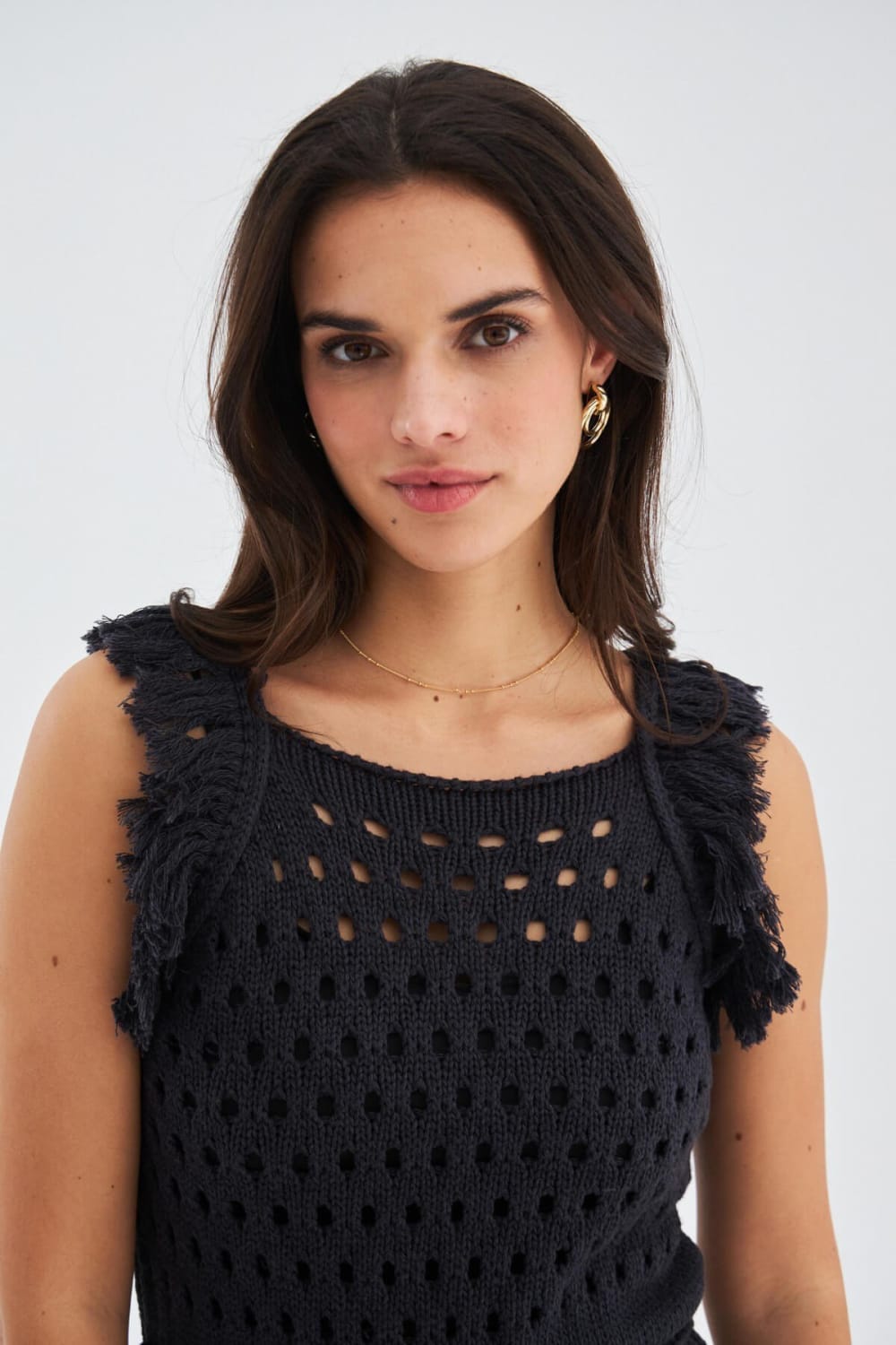 Peraluna-Miyoki Dress %100 Pamuk Diz Hizası Yazlık Kadın Triko Elbise-Elbise-5-Milagron.com