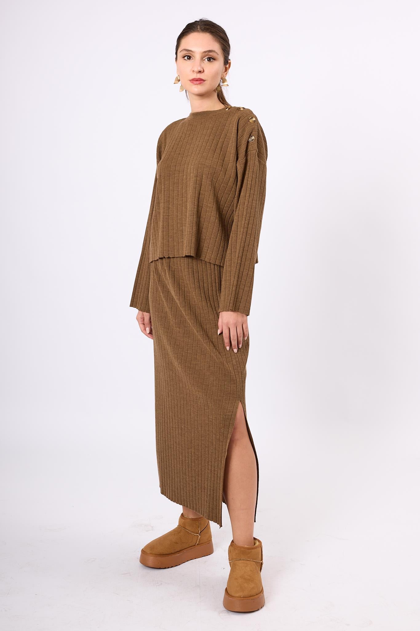 Peraluna-Molly Midi Boy Ribana Triko Etek-Etek-6-Milagron.com