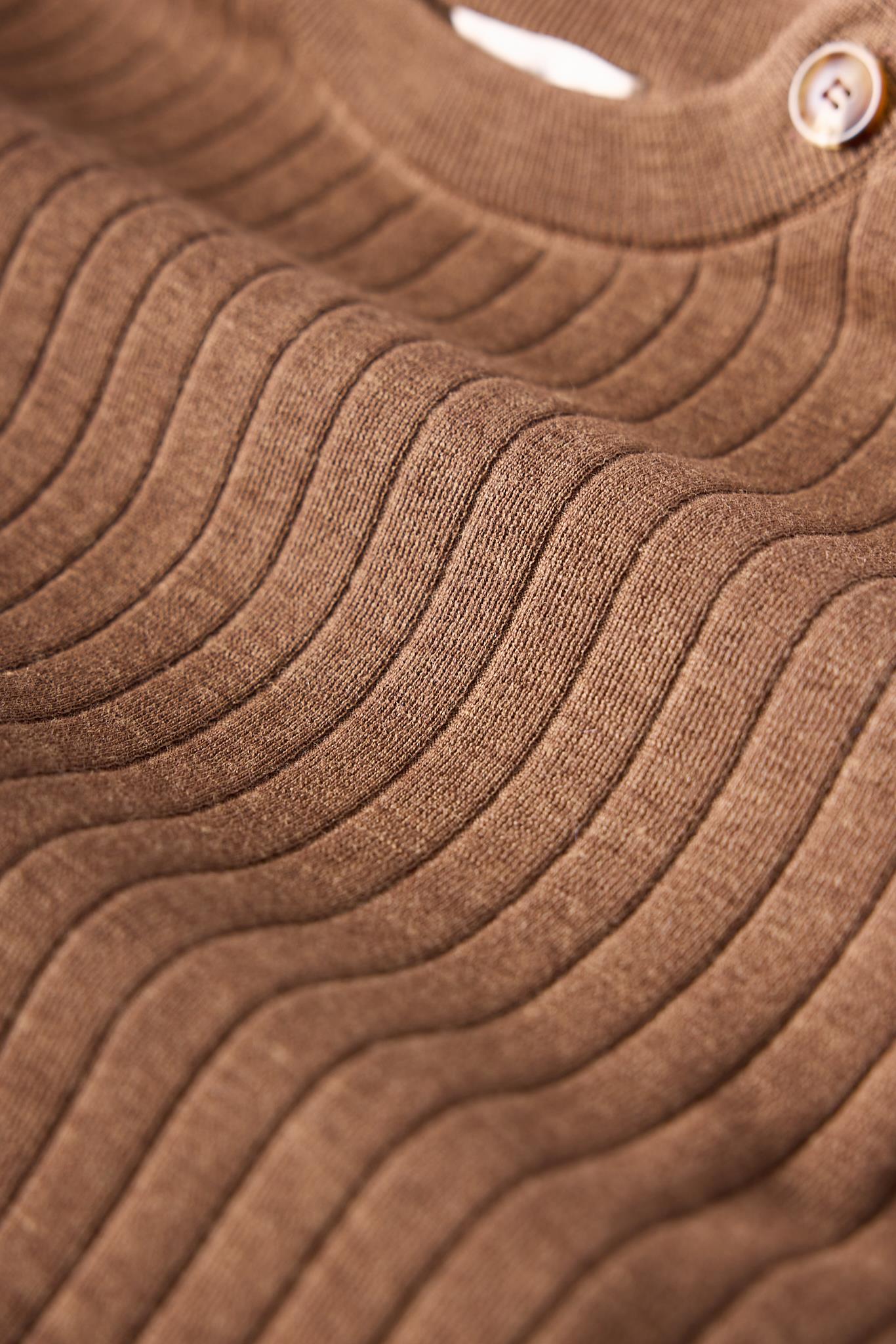 Peraluna-Molly Omuzu Düğmeli Kadın Triko Kazak Kahve Melanj-Kazak & Triko-7-Milagron.com