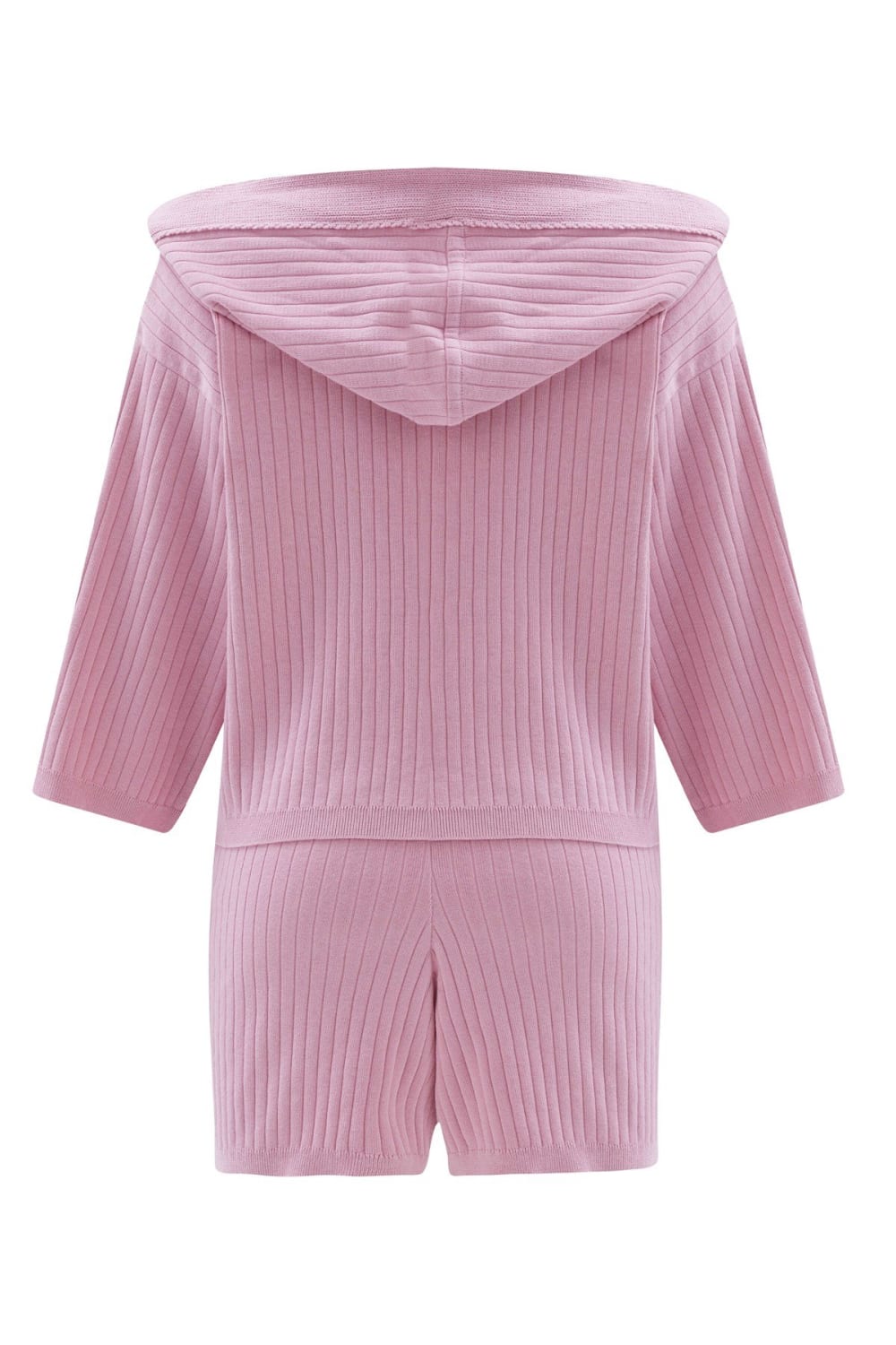 Peraluna-Mujo Cardigan & Shorts %100 Pamuk Kadın Triko Şort Takım-Şort-10-Milagron.com