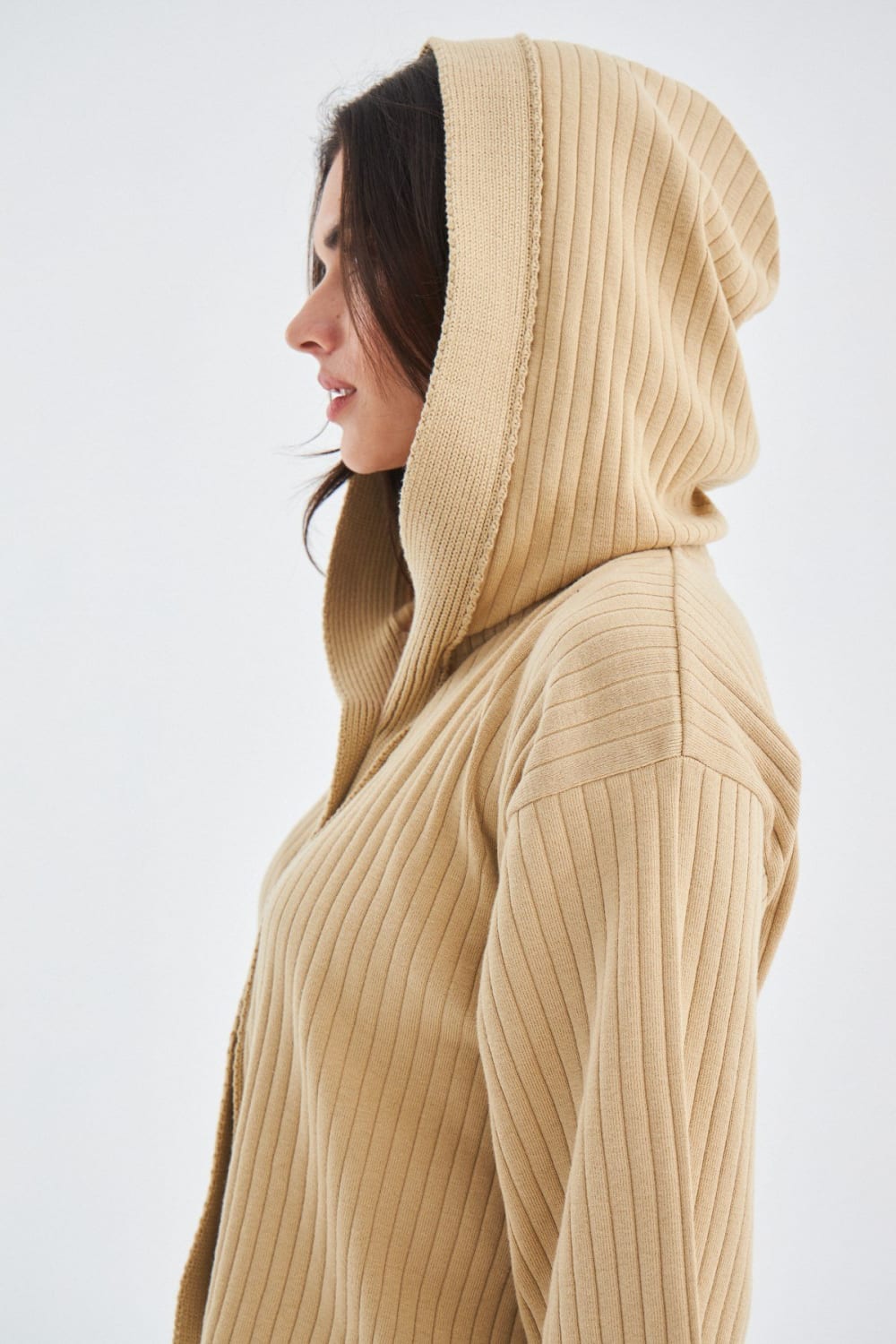 Peraluna-Mujo Cardigan & Shorts %100 Pamuk Kadın Triko Şort Takım-Şort-12-Milagron.com