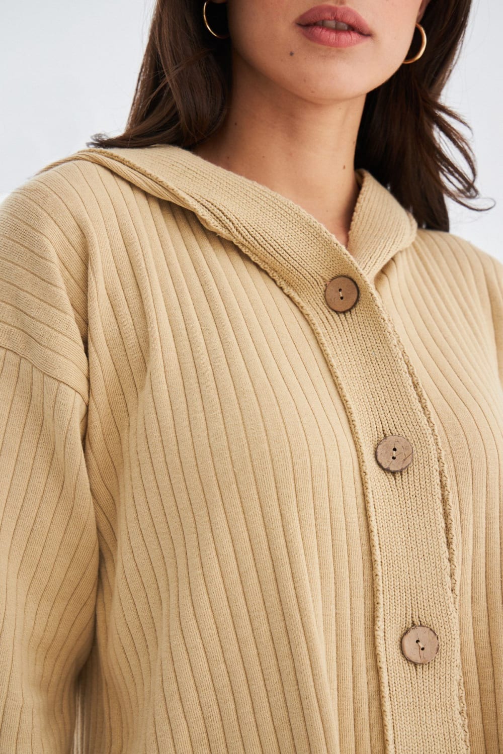 Peraluna-Mujo Cardigan & Shorts %100 Pamuk Kadın Triko Şort Takım-Şort-15-Milagron.com