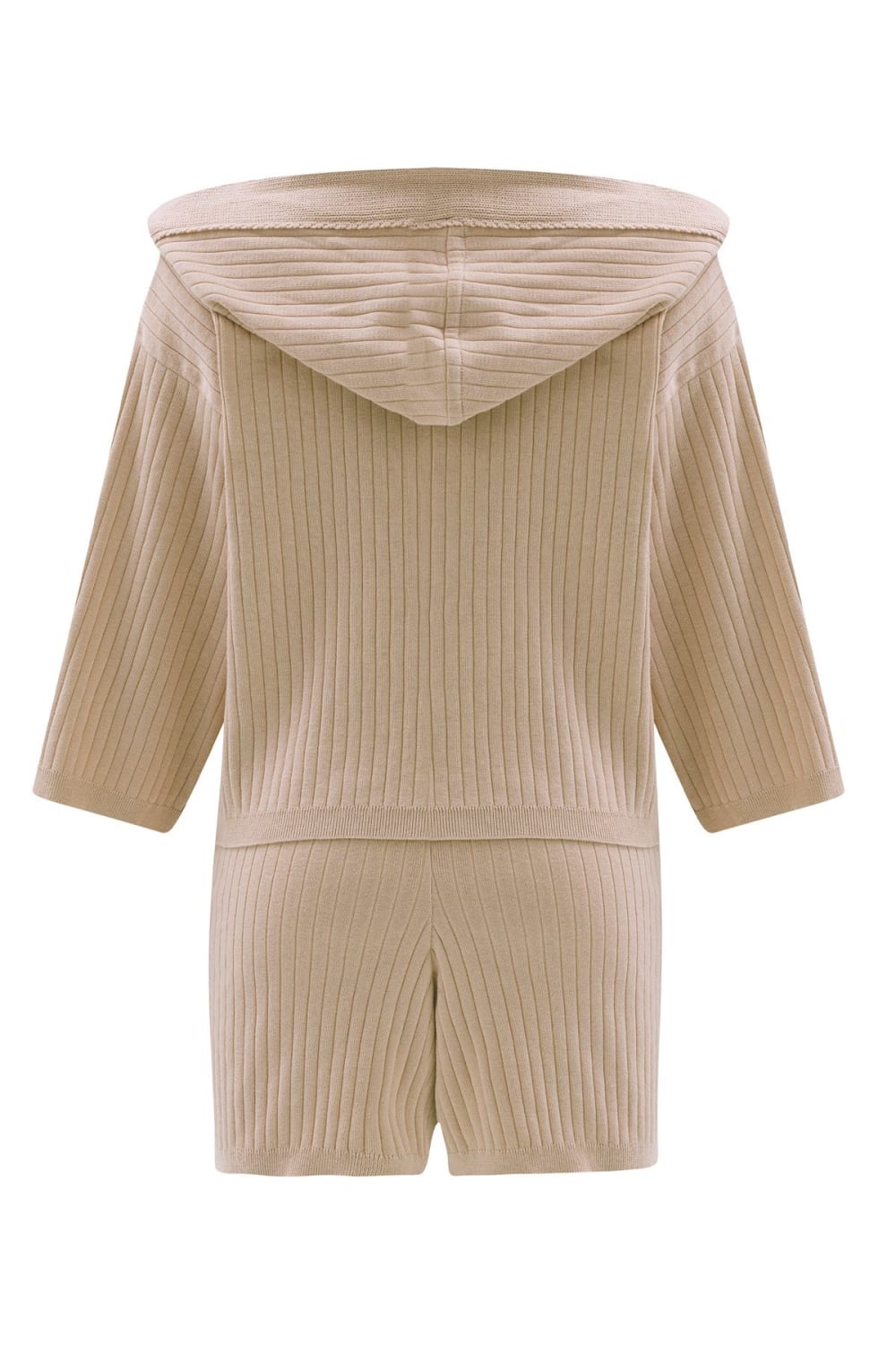 Peraluna-Mujo Cardigan & Shorts %100 Pamuk Kadın Triko Şort Takım-Şort-20-Milagron.com