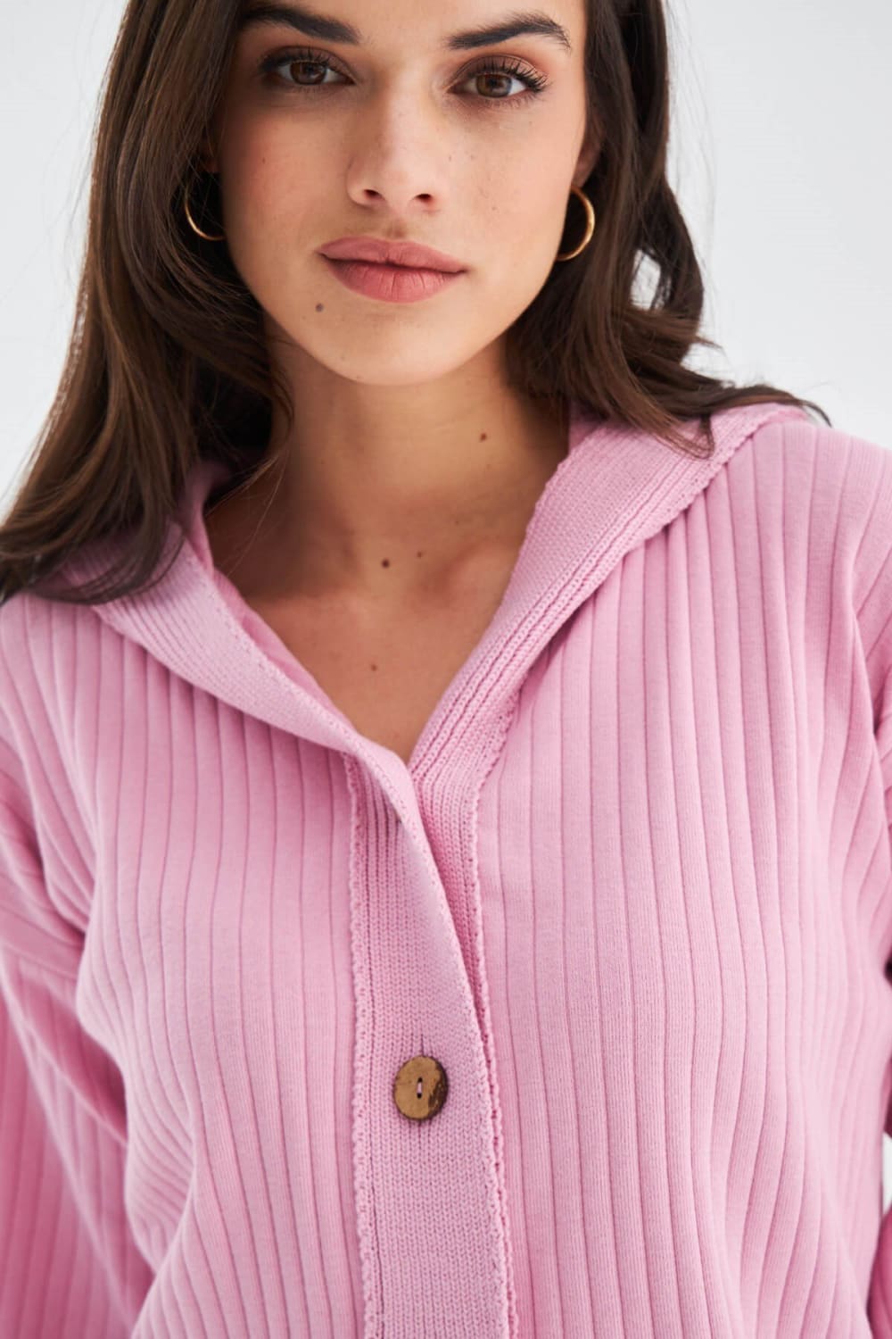 Peraluna-Mujo Cardigan & Shorts %100 Pamuk Kadın Triko Şort Takım-Şort-5-Milagron.com