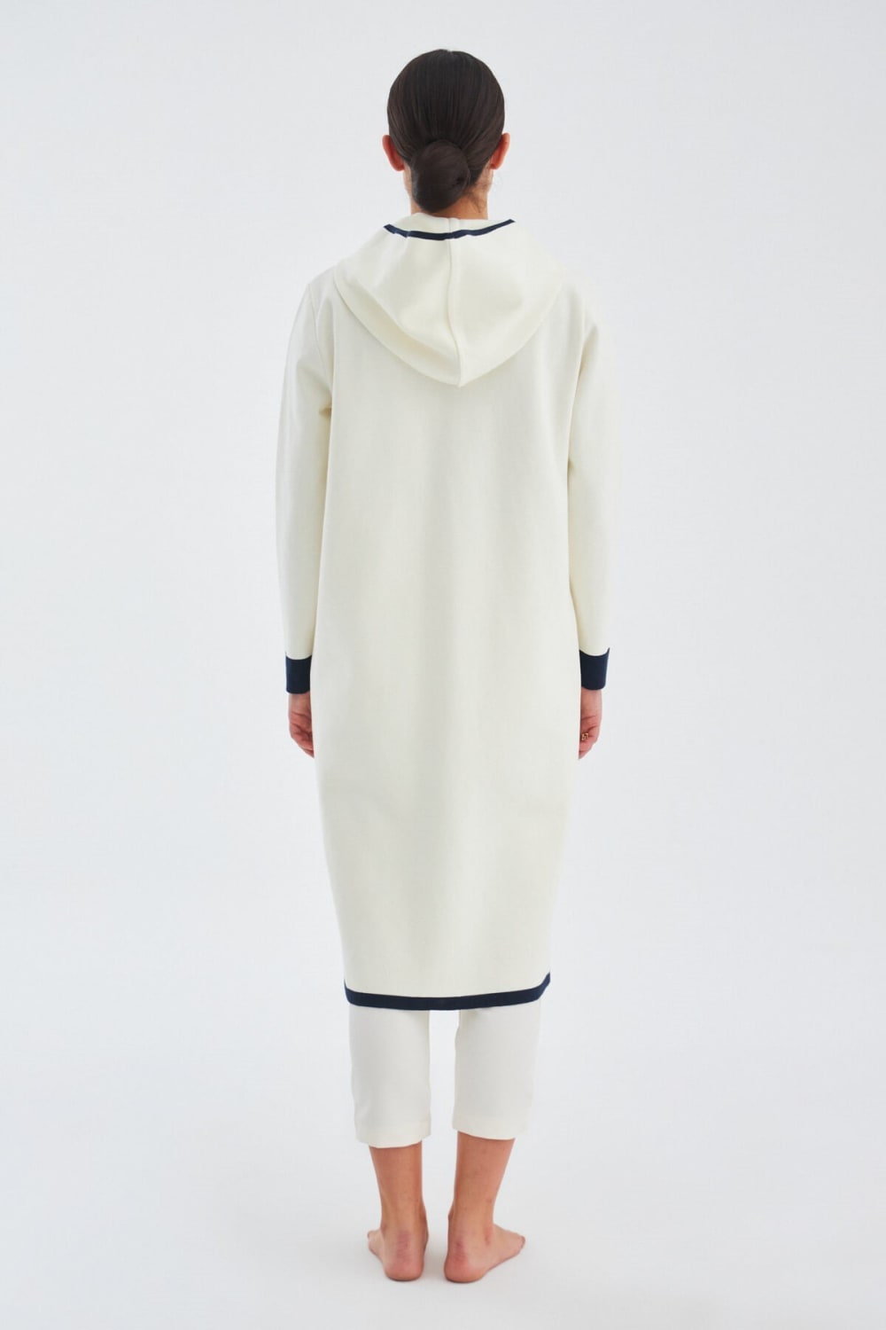 Peraluna-Nara Long Cardi̇gan %100 Pamuk Kapüşonlu Kadın Triko Hırka-Kazak & Triko-6-Milagron.com