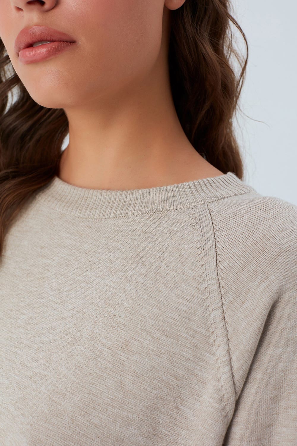 Peraluna-Nell Pullover Yanları Yırtmaçlı 3/4 Kol İnce Kadın Triko Kazak -Kazak & Triko-21-Milagron.com