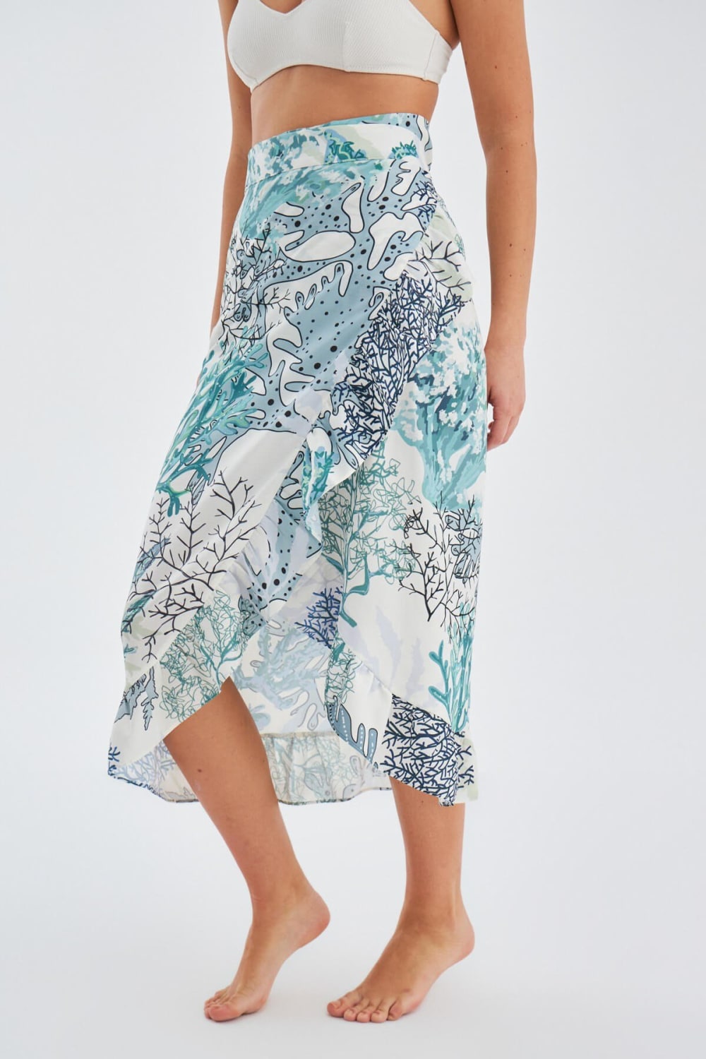 Peraluna-Nila Skirt Desenli Mat Dokulu Fırfırlı Yazlık Pareo Etek-Etek-3-Milagron.com