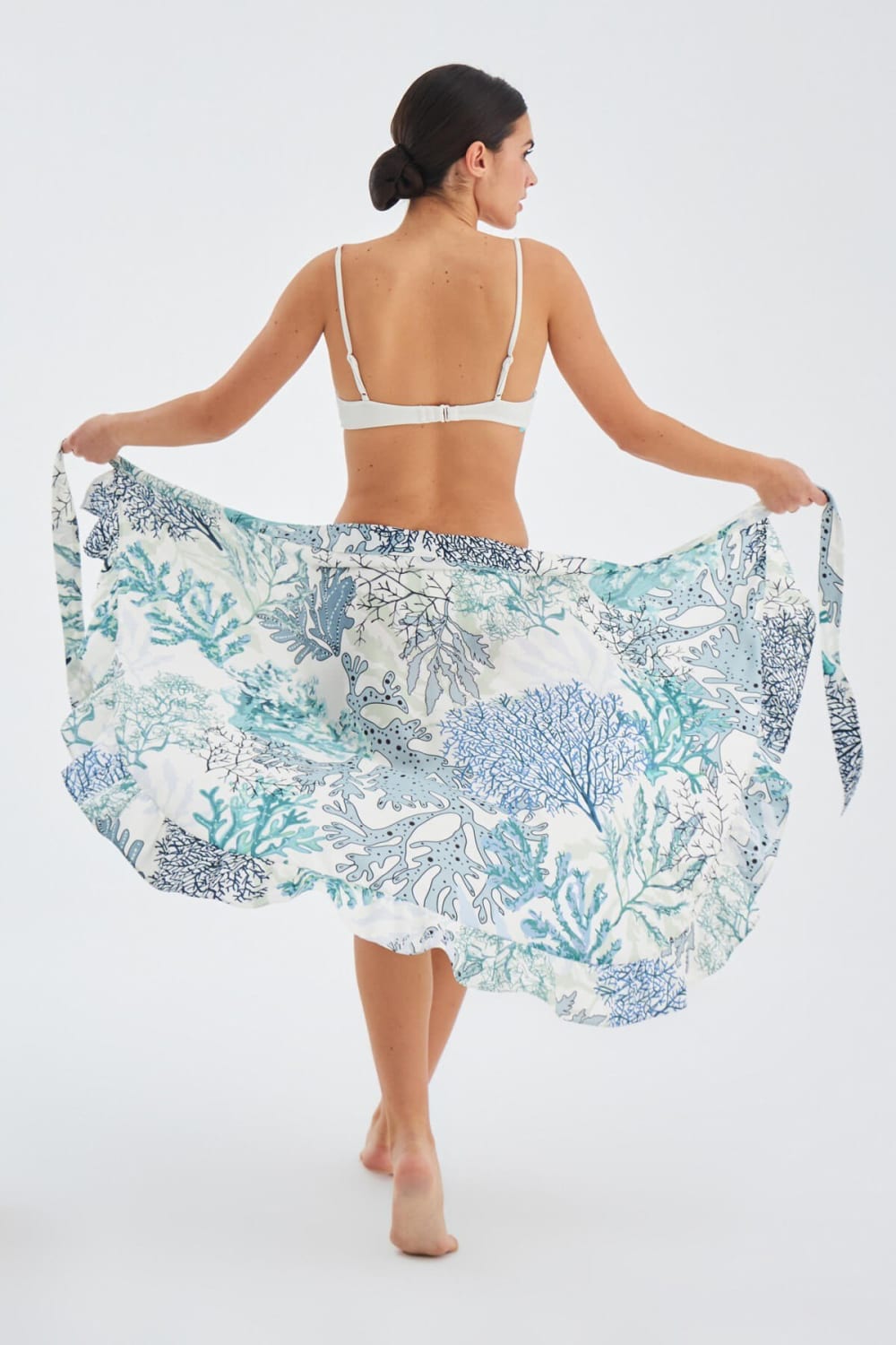 Peraluna-Nila Skirt Desenli Mat Dokulu Fırfırlı Yazlık Pareo Etek-Etek-4-Milagron.com