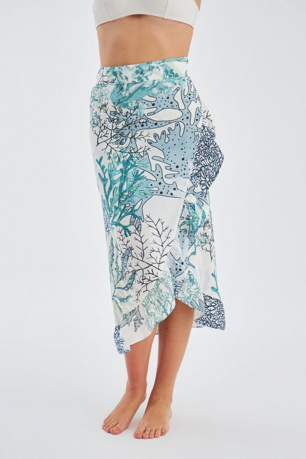 Peraluna-Nila Skirt Desenli Mat Dokulu Fırfırlı Yazlık Pareo Etek-Etek-7-Milagron.com