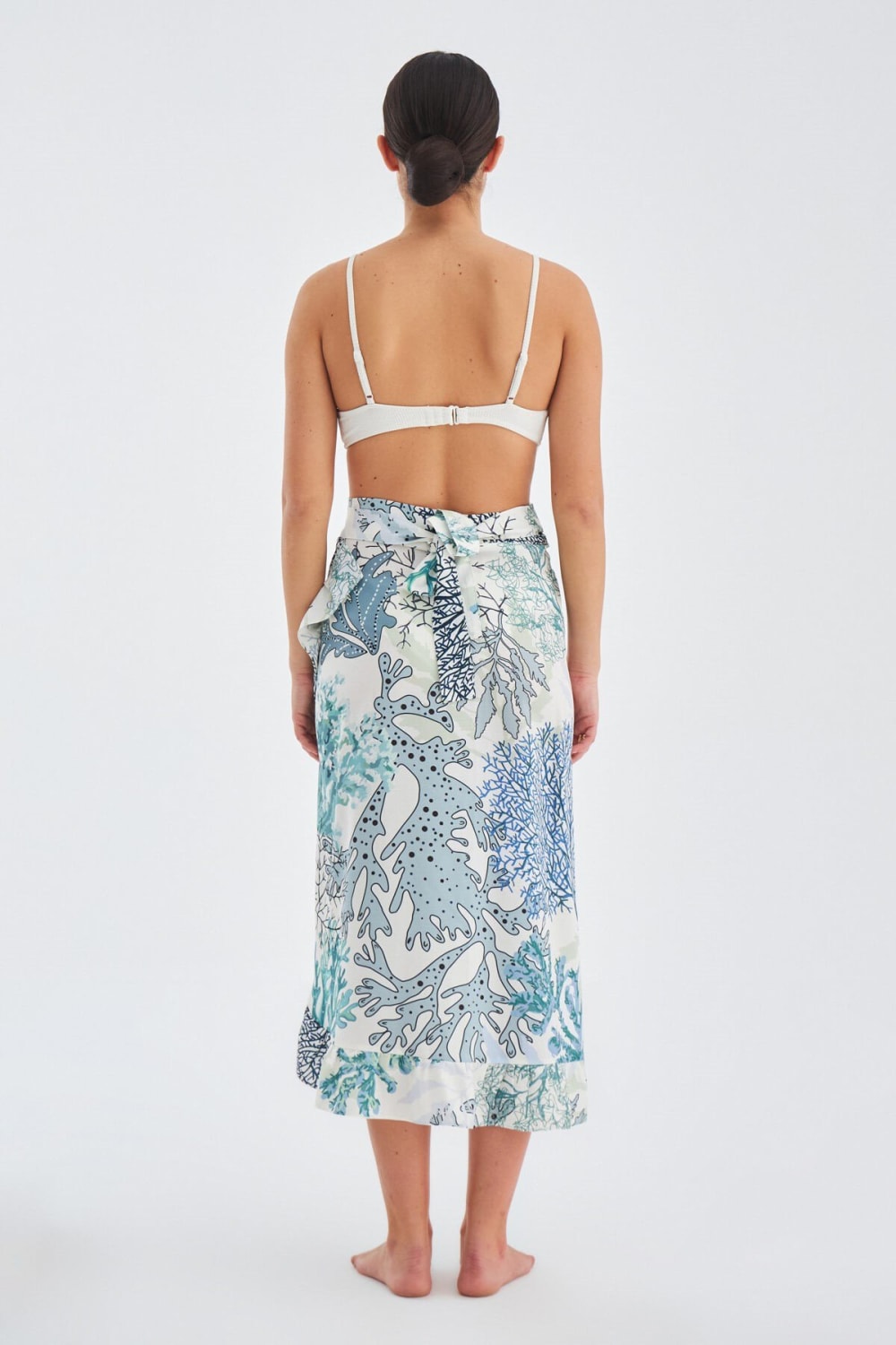 Peraluna-Nila Skirt Desenli Mat Dokulu Fırfırlı Yazlık Pareo Etek-Etek-8-Milagron.com