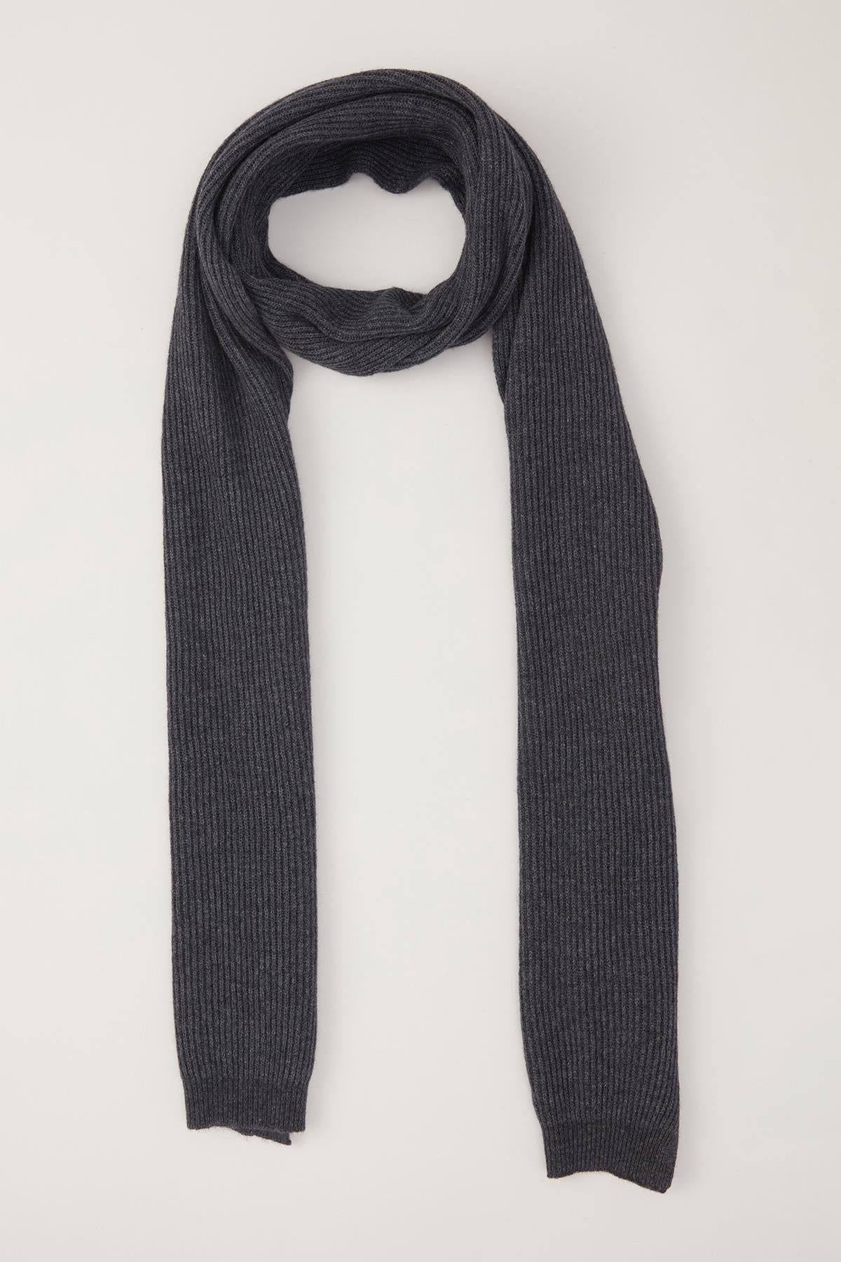 Peraluna Nomi Scarf Selanik Örgü Kaşmir Karışımlı Yumuşak Kadın Triko Atkı - Antrasit