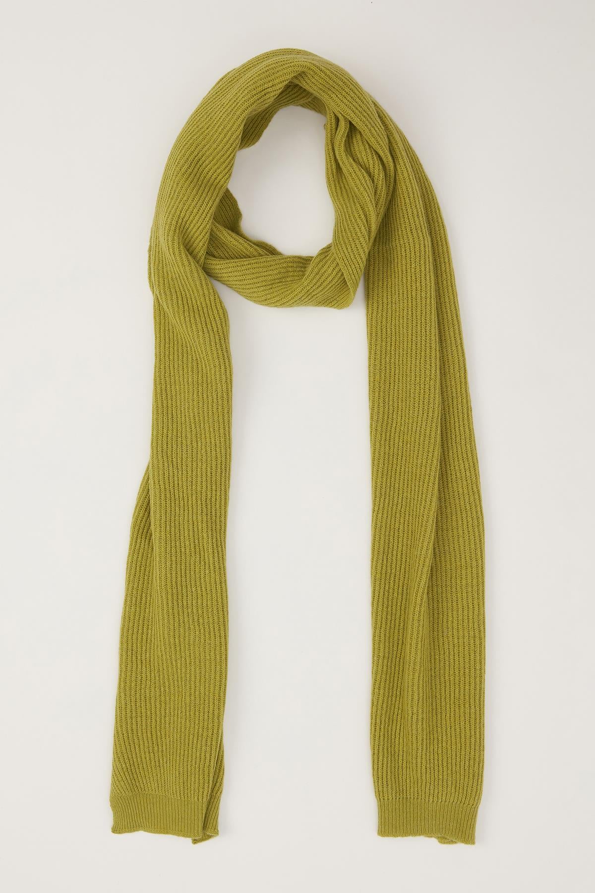 Peraluna Nomi Scarf Selanik Örgü Kaşmir Karışımlı Yumuşak Kadın Triko Atkı - Yeşil