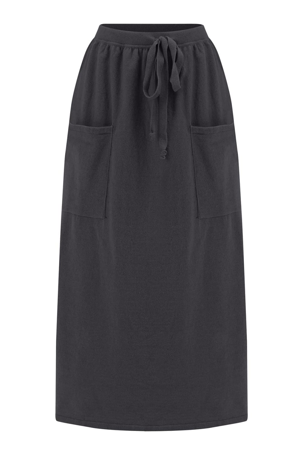 Peraluna-Nora Ski̇rt Rahat Kesim Beli Lastikli Bilek Hizası Cepli Kadın Triko Etek -Etek-18-Milagron.com