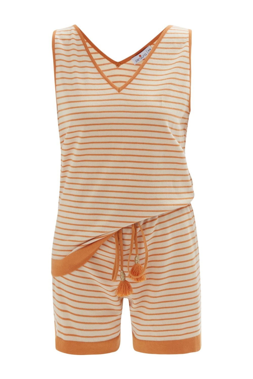 Peraluna-Paru Top & Shorts Pamuklu Yazlık Kadın Triko Şort Takım-Şort-8-Milagron.com