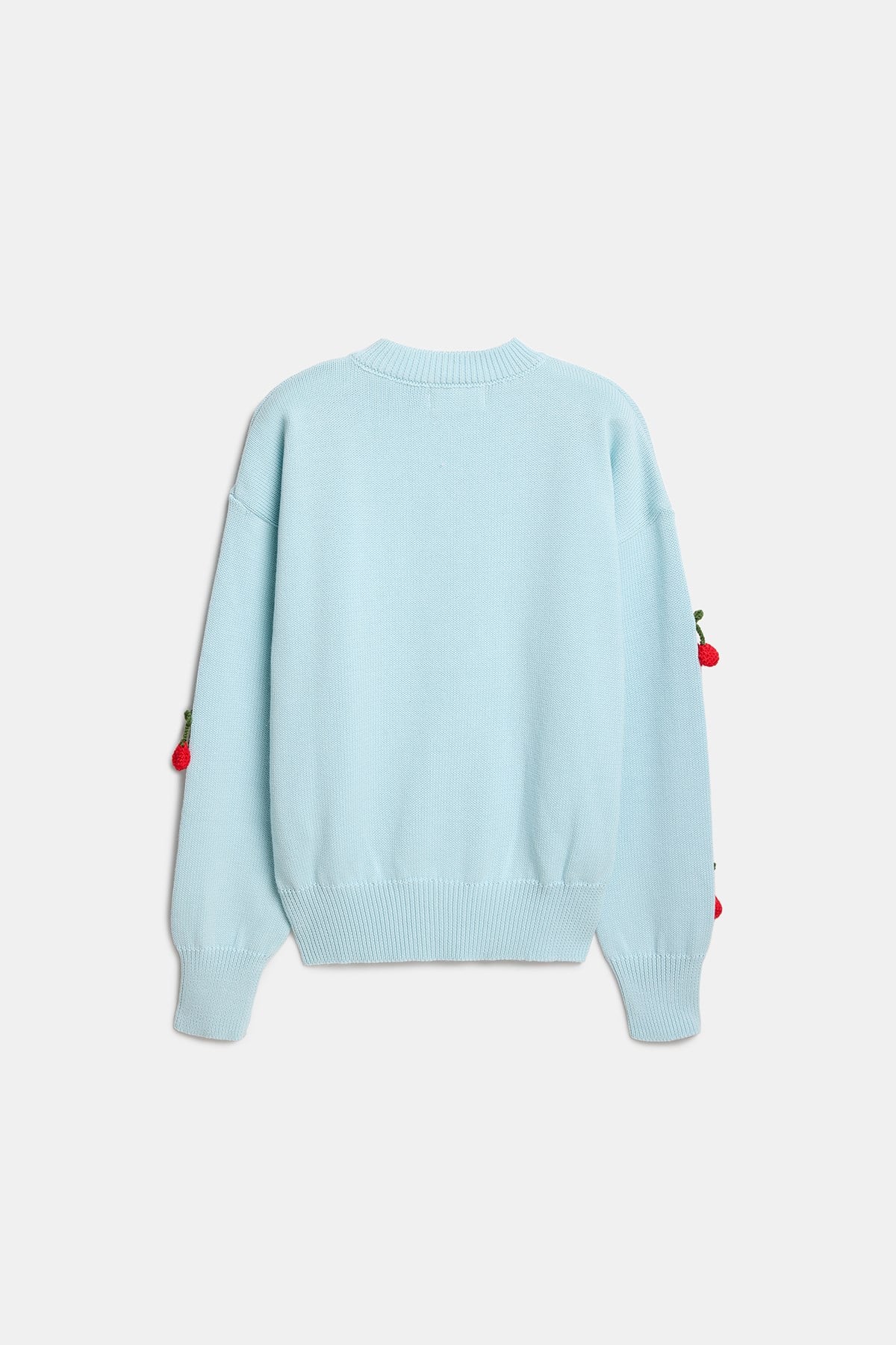 Peraluna Cherry Cardigan Organik Pamuk Kadın Hırka - Açık Mavi