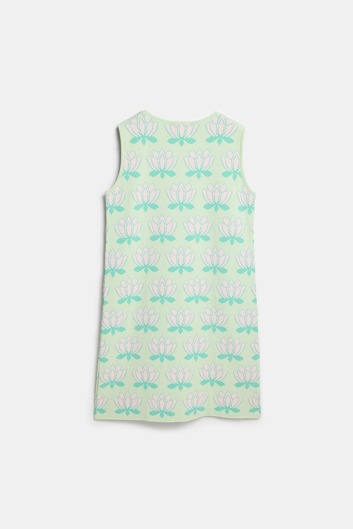 Peraluna Urban Lotus Elbise, Sıfır Kol, Yazlık Mini Elbise - Mint Multi