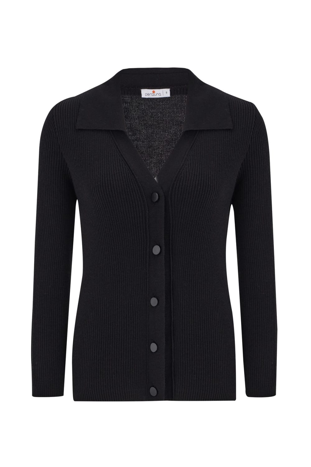 Peraluna-Polo V Yaka Ribana Örgü Fit Kesim Kadın Triko Hırka -Kazak & Triko-15-Milagron.com