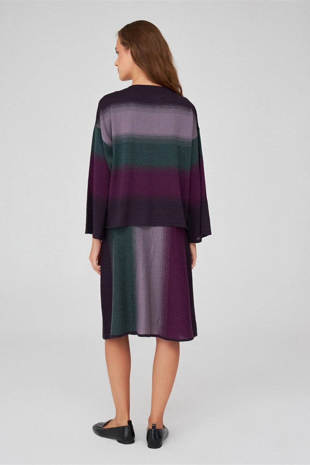 Peraluna-Renk Geçişli Bisiklet Yaka Kadın Triko Kazak-Kazak & Triko-6-Milagron.com